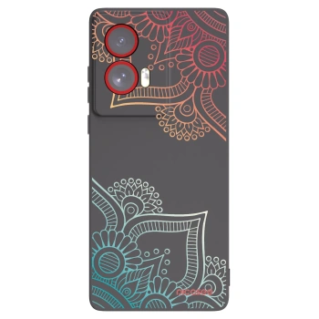 Picasee silikonski črni ovitek za Motorola Edge 50 Fusion - Flowers pattern