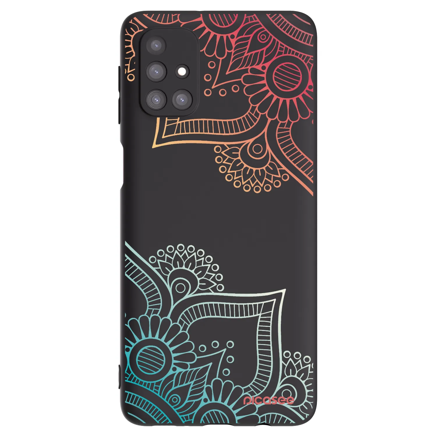 Picasee silikonski črni ovitek za Samsung Galaxy M31s - Flowers pattern