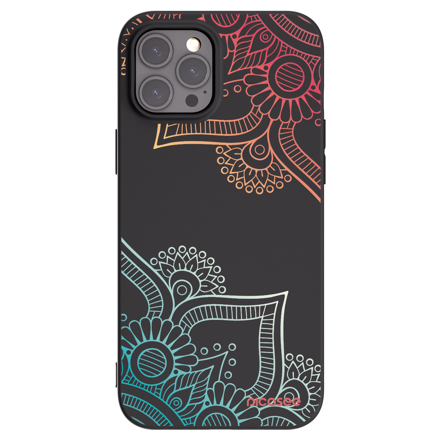 Picasee silikonski črni ovitek za Apple iPhone 12 Pro Max - Flowers pattern