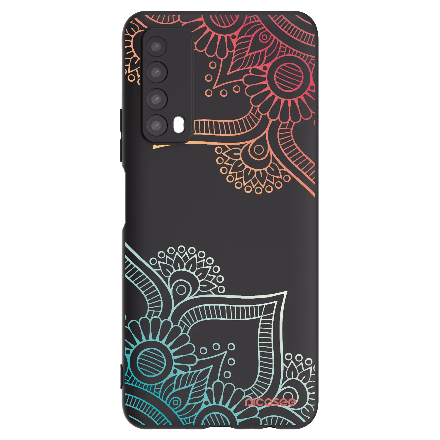 Picasee silikonski črni ovitek za Huawei P Smart 2021 - Flowers pattern