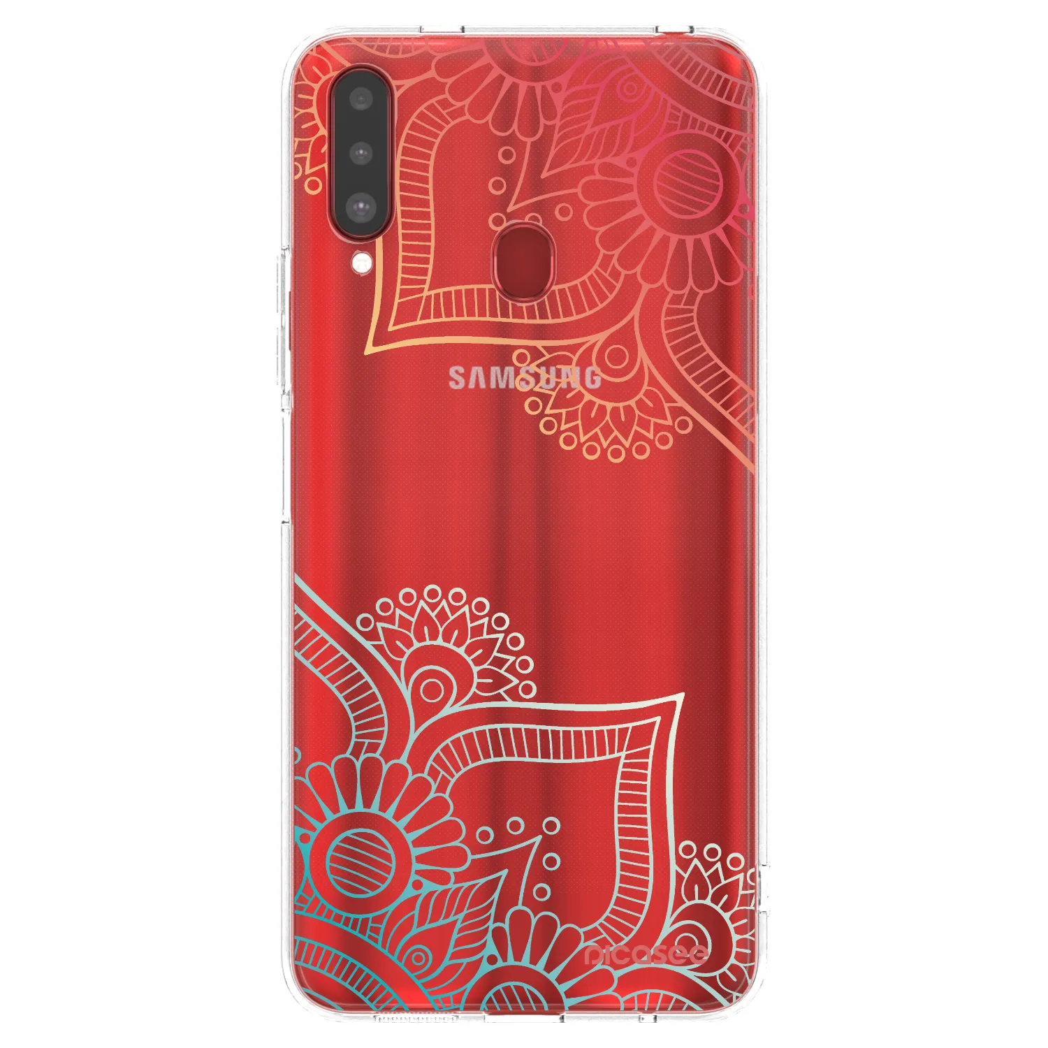Picasee silikonski prozorni ovitek za Samsung Galaxy A20s - Flowers pattern