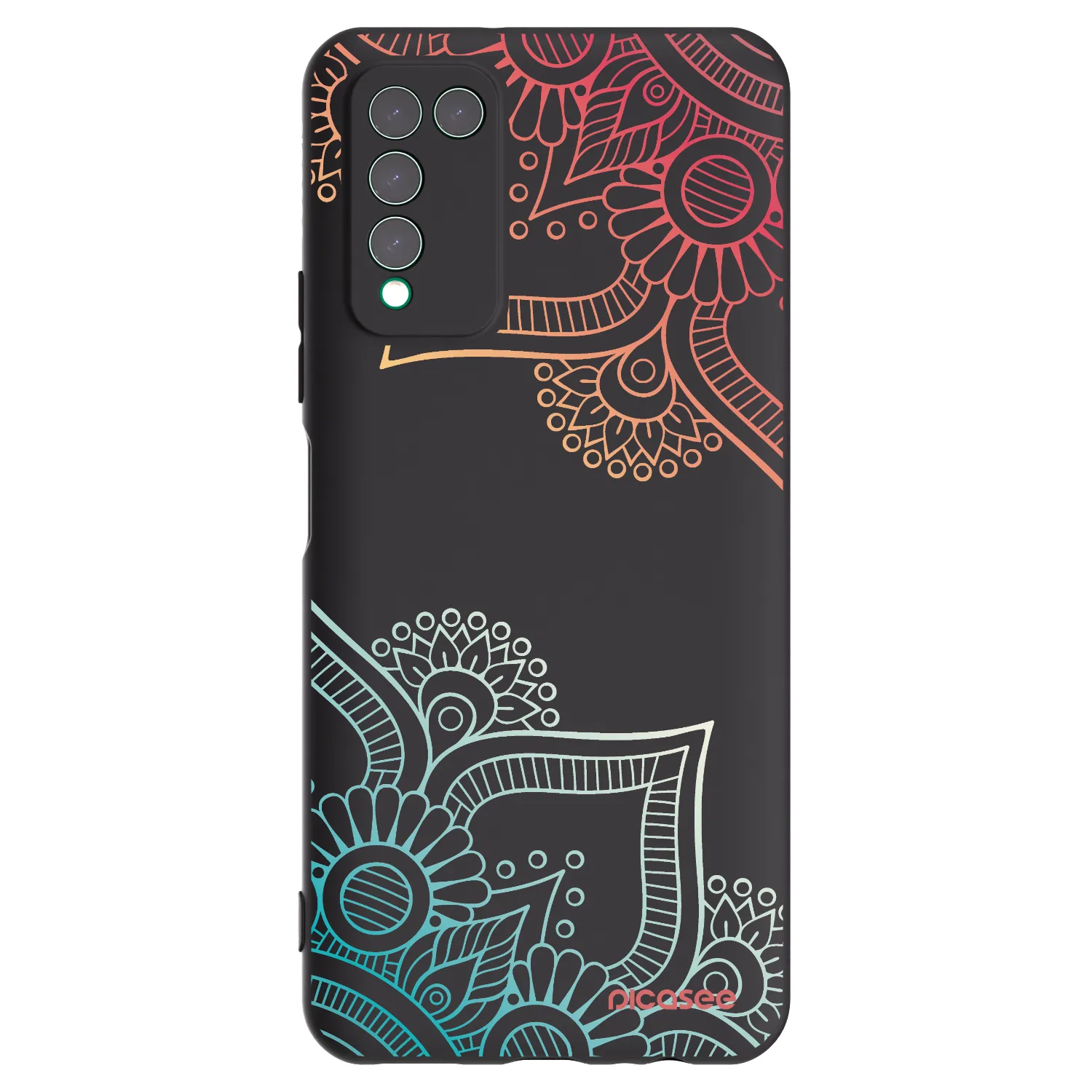 Picasee silikonski črni ovitek za Honor 10X Lite - Flowers pattern