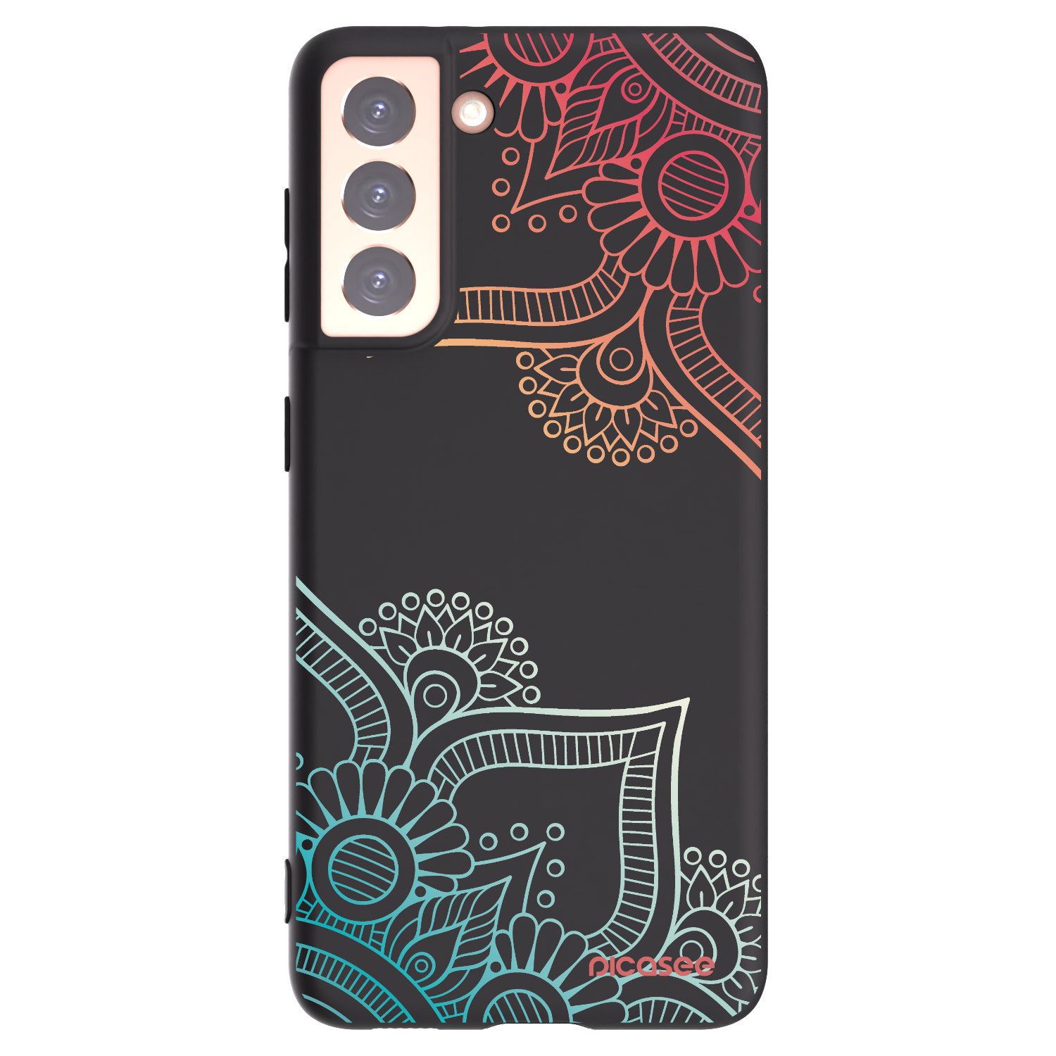 Picasee silikonski črni ovitek za Samsung Galaxy S21 5G G991B - Flowers pattern