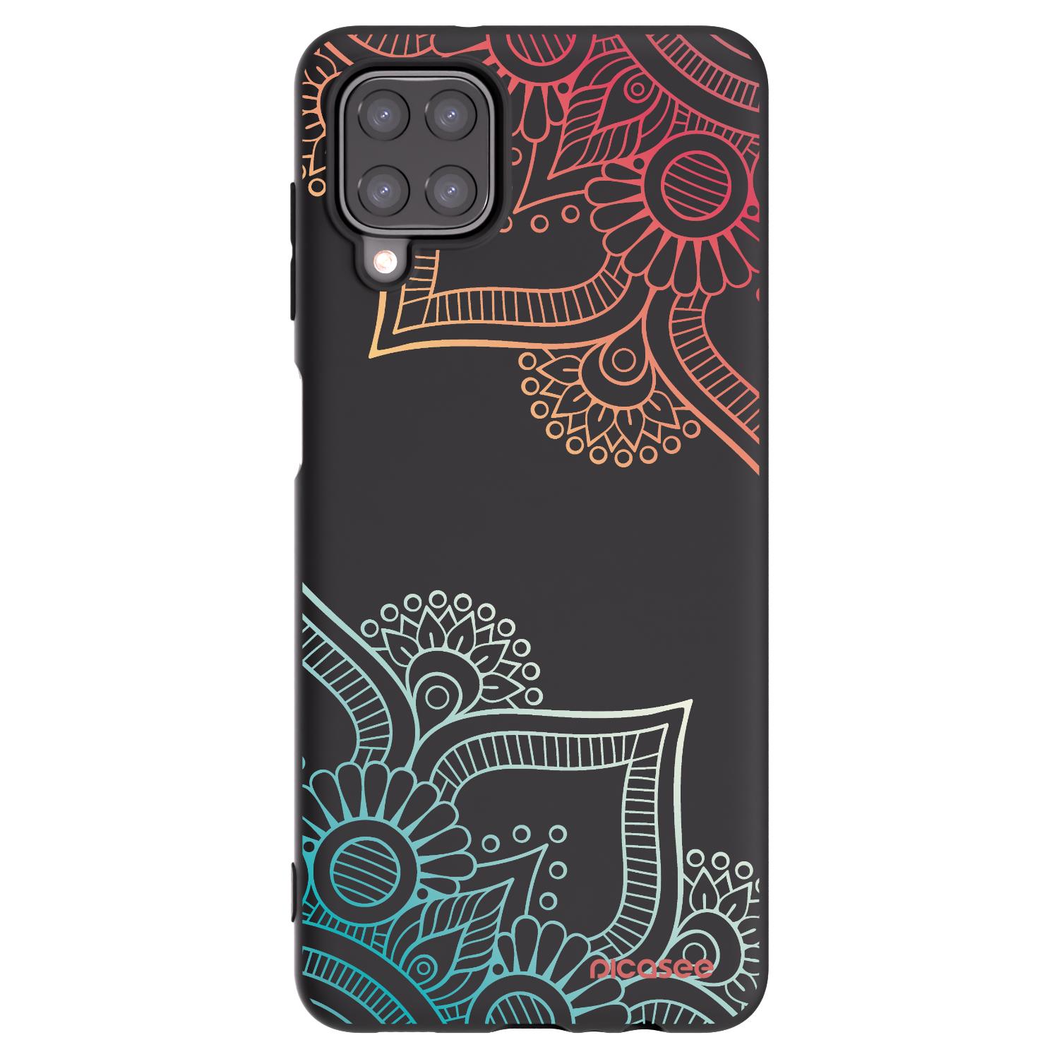 Picasee silikonski črni ovitek za Samsung Galaxy A12 A125F - Flowers pattern