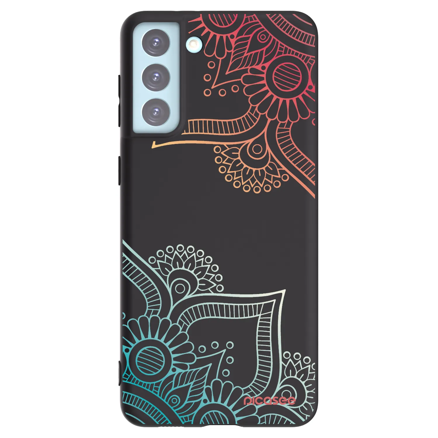 Picasee silikonski črni ovitek za Samsung Galaxy S21+ 5G G996F - Flowers pattern