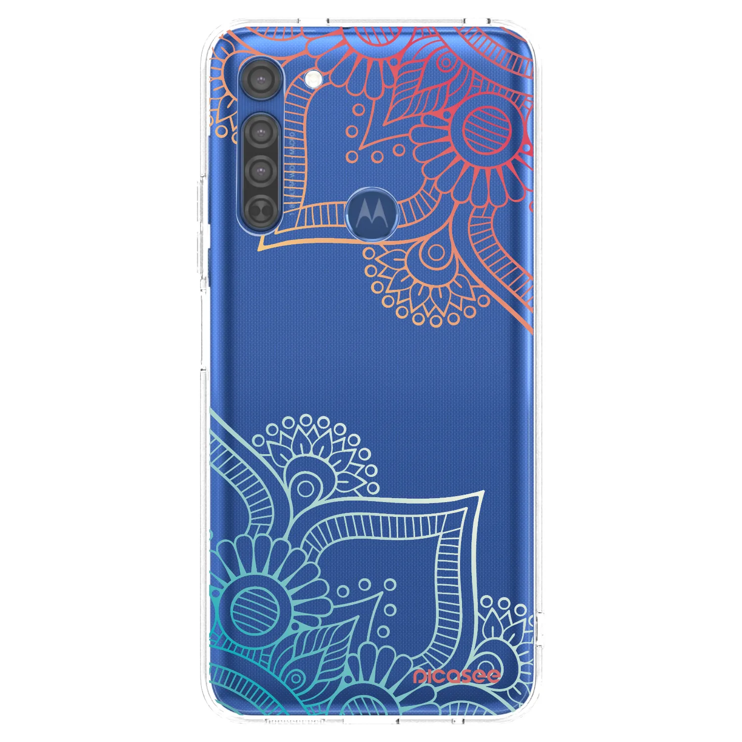 Picasee silikonski prozorni ovitek za Motorola Moto G8 - Flowers pattern