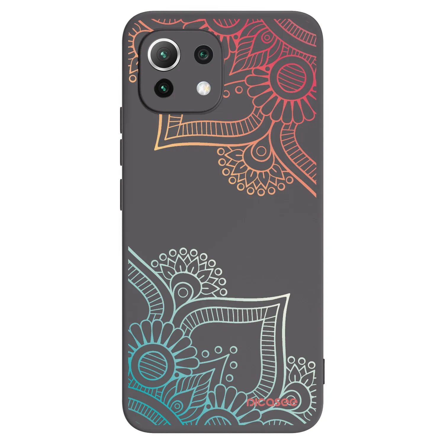 Picasee silikonski črni ovitek za Xiaomi Mi 11 Lite - Flowers pattern