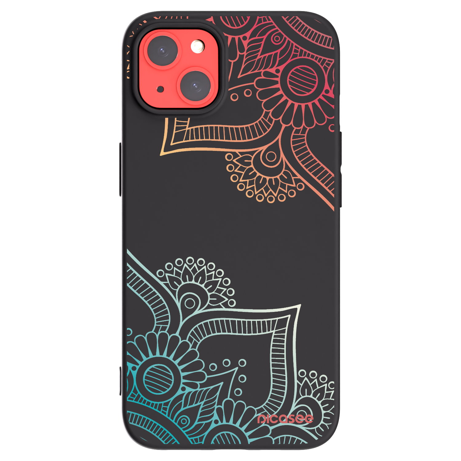 Picasee silikonski črni ovitek za Apple iPhone 13 - Flowers pattern