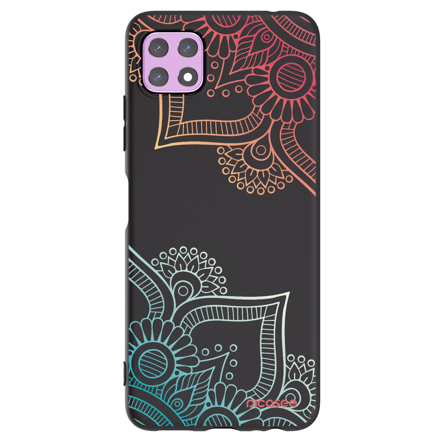 Picasee silikonski črni ovitek za Samsung Galaxy A22 A226B 5G - Flowers pattern