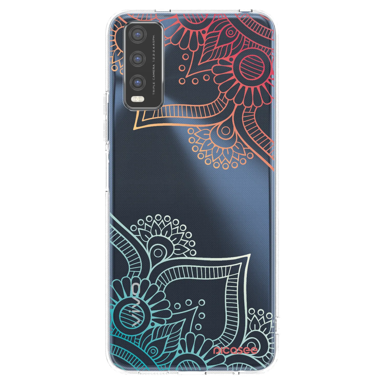 Picasee silikonski prozorni ovitek za Vivo Y20s - Flowers pattern