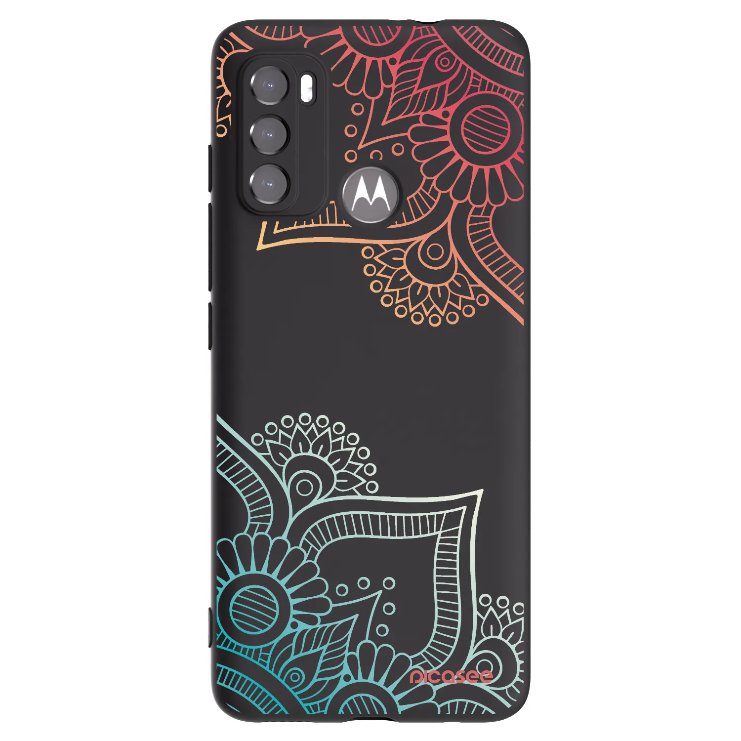 Picasee silikonski črni ovitek za Motorola Moto G60 - Flowers pattern