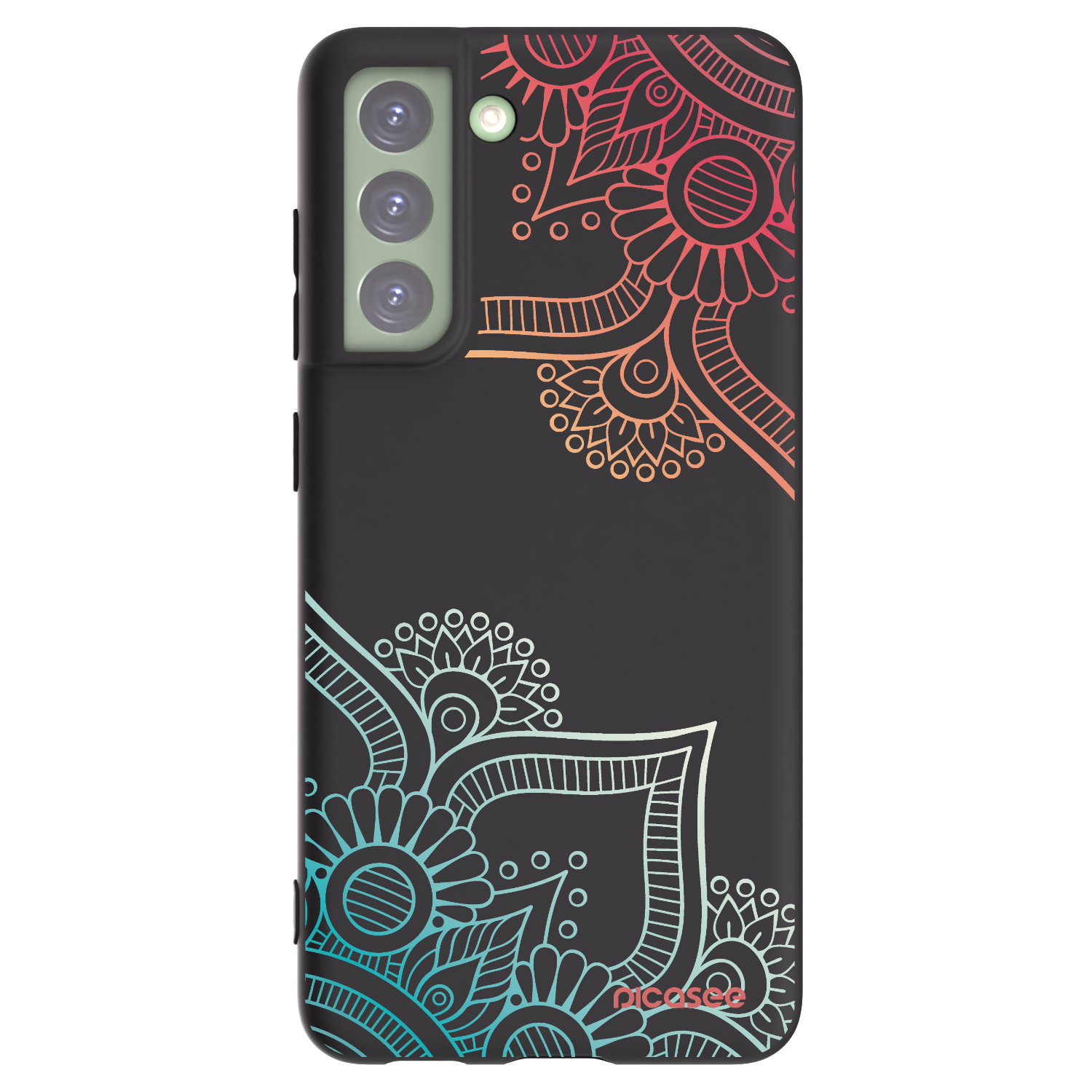 Picasee silikonski črni ovitek za Samsung Galaxy S21 FE 5G - Flowers pattern