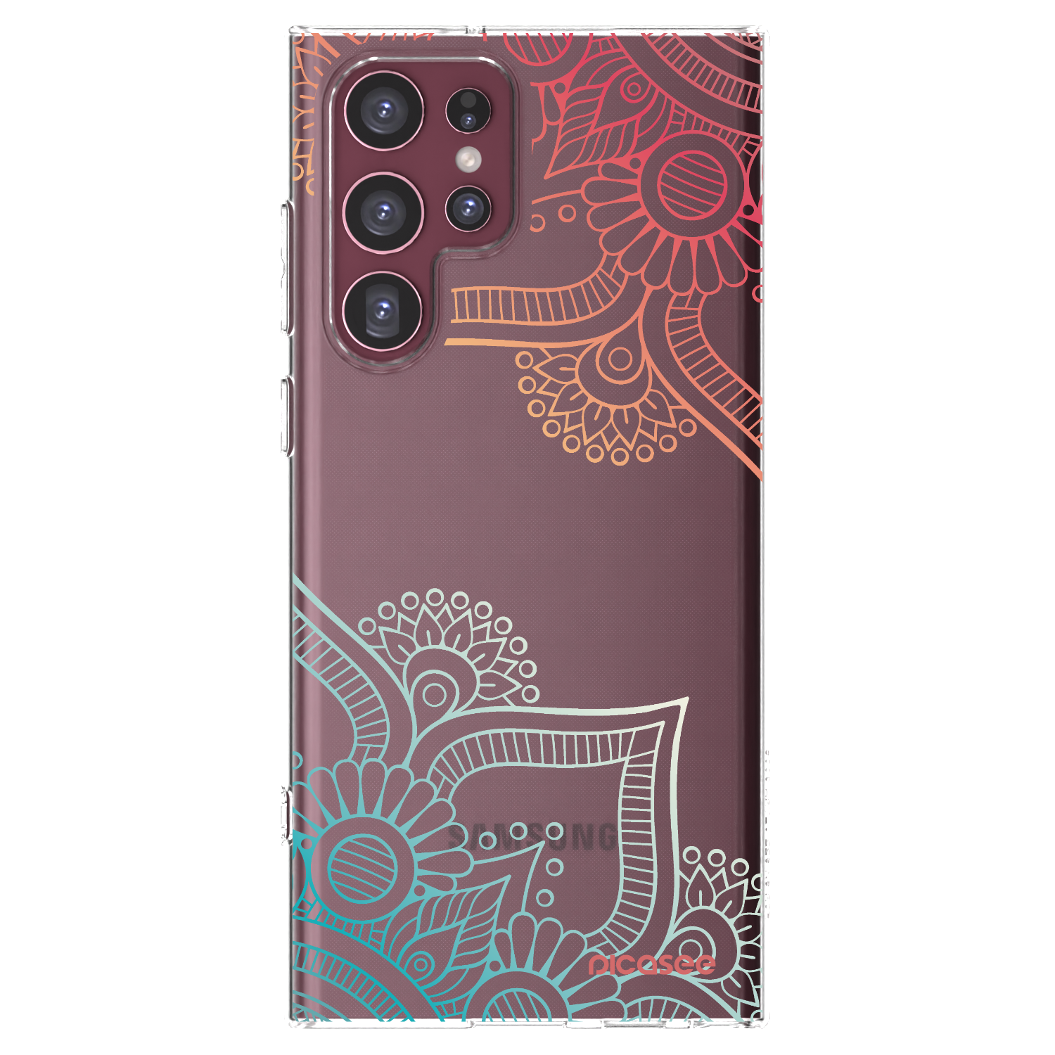 Picasee silikonski prozorni ovitek za Samsung Galaxy S22 Ultra 5G - Flowers pattern