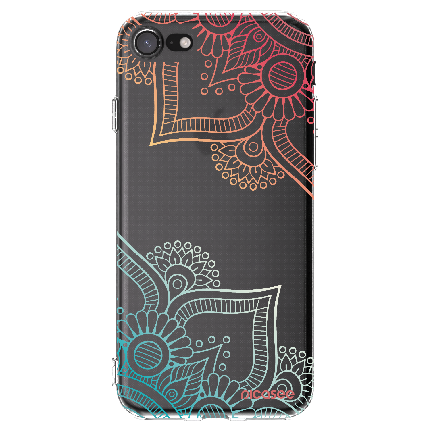 Picasee silikonski prozorni ovitek za Apple iPhone SE 2022 - Flowers pattern