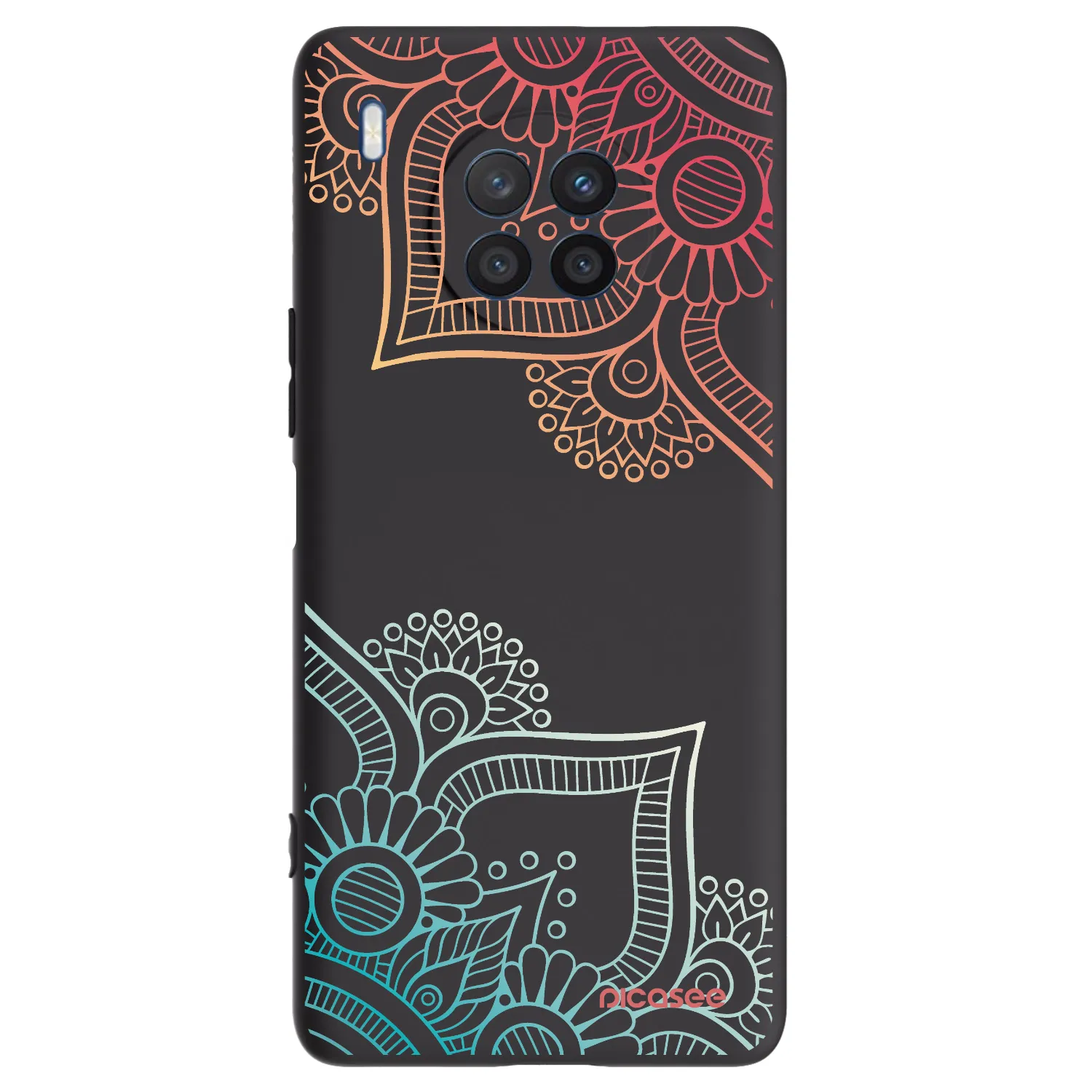 Picasee silikonski črni ovitek za Honor 50 Lite - Flowers pattern