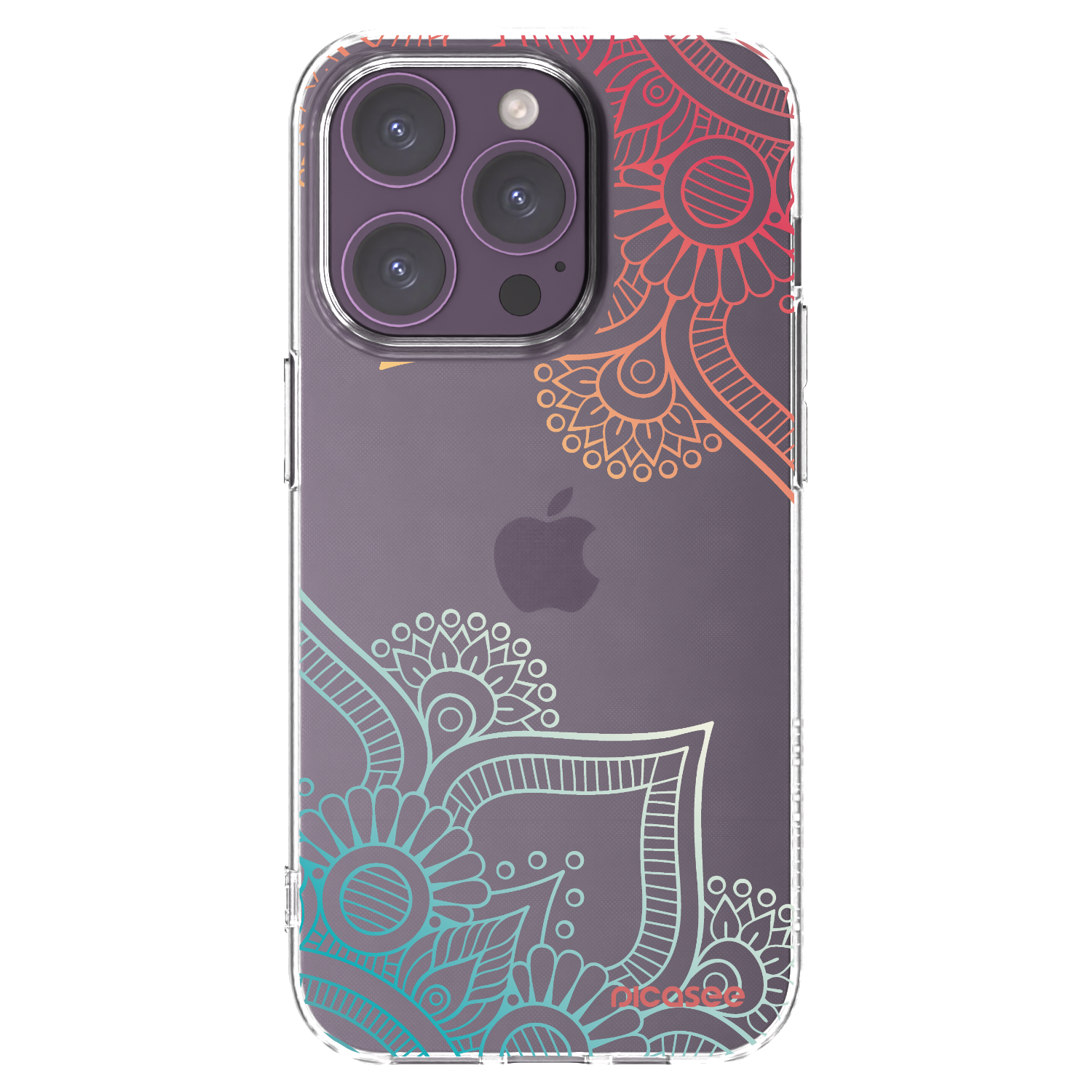 Picasee silikonski prozorni ovitek za Apple iPhone 14 Pro - Flowers pattern