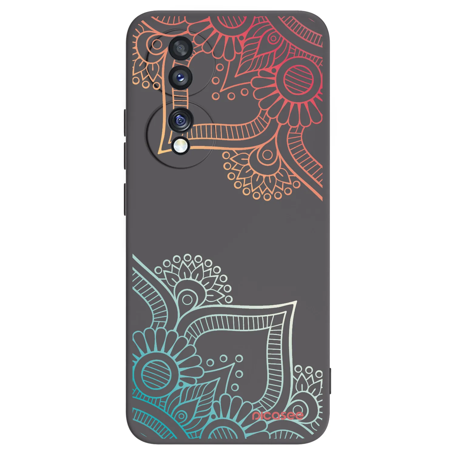 Picasee silikonski črni ovitek za Honor 70 - Flowers pattern