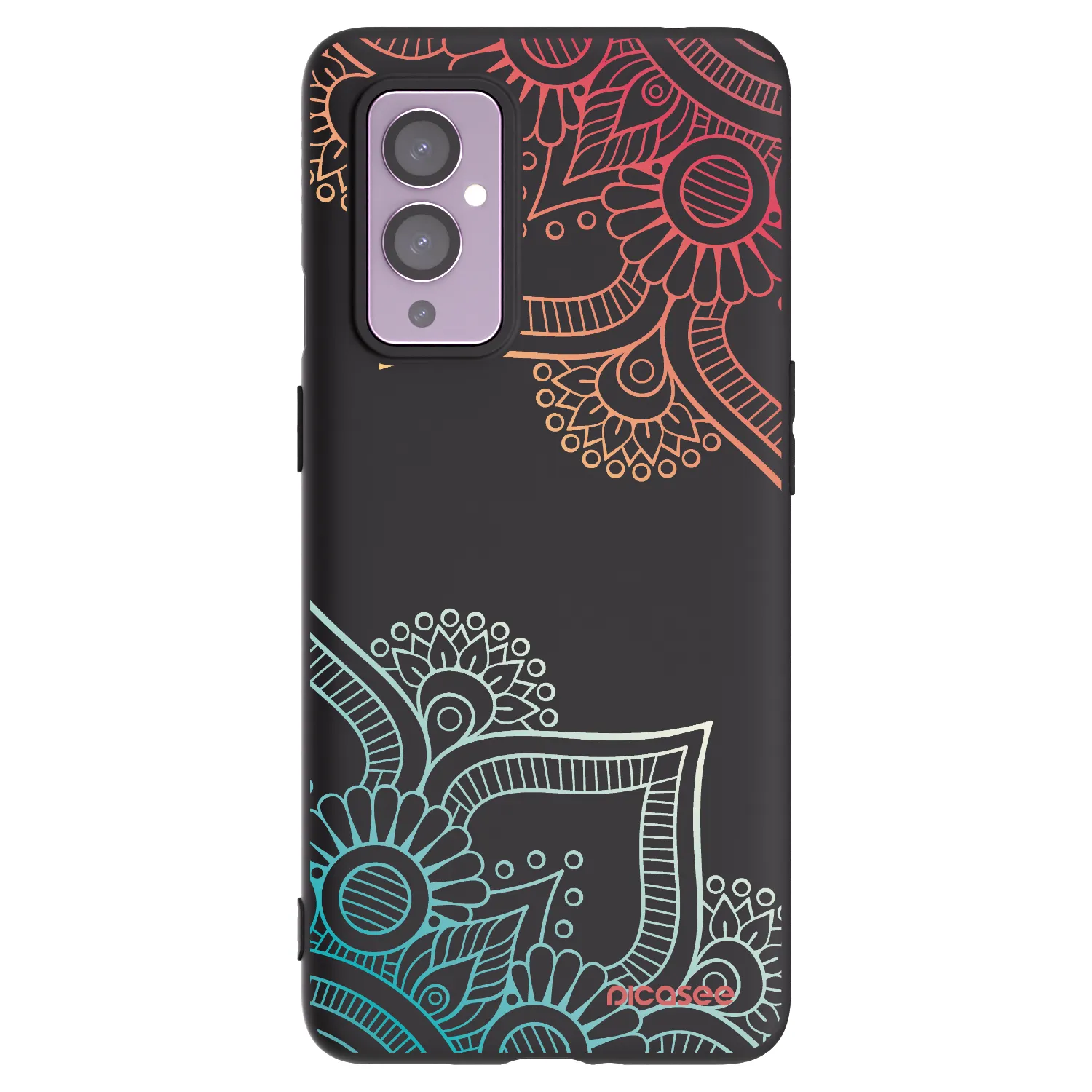 Picasee silikonski črni ovitek za OnePlus 9 - Flowers pattern