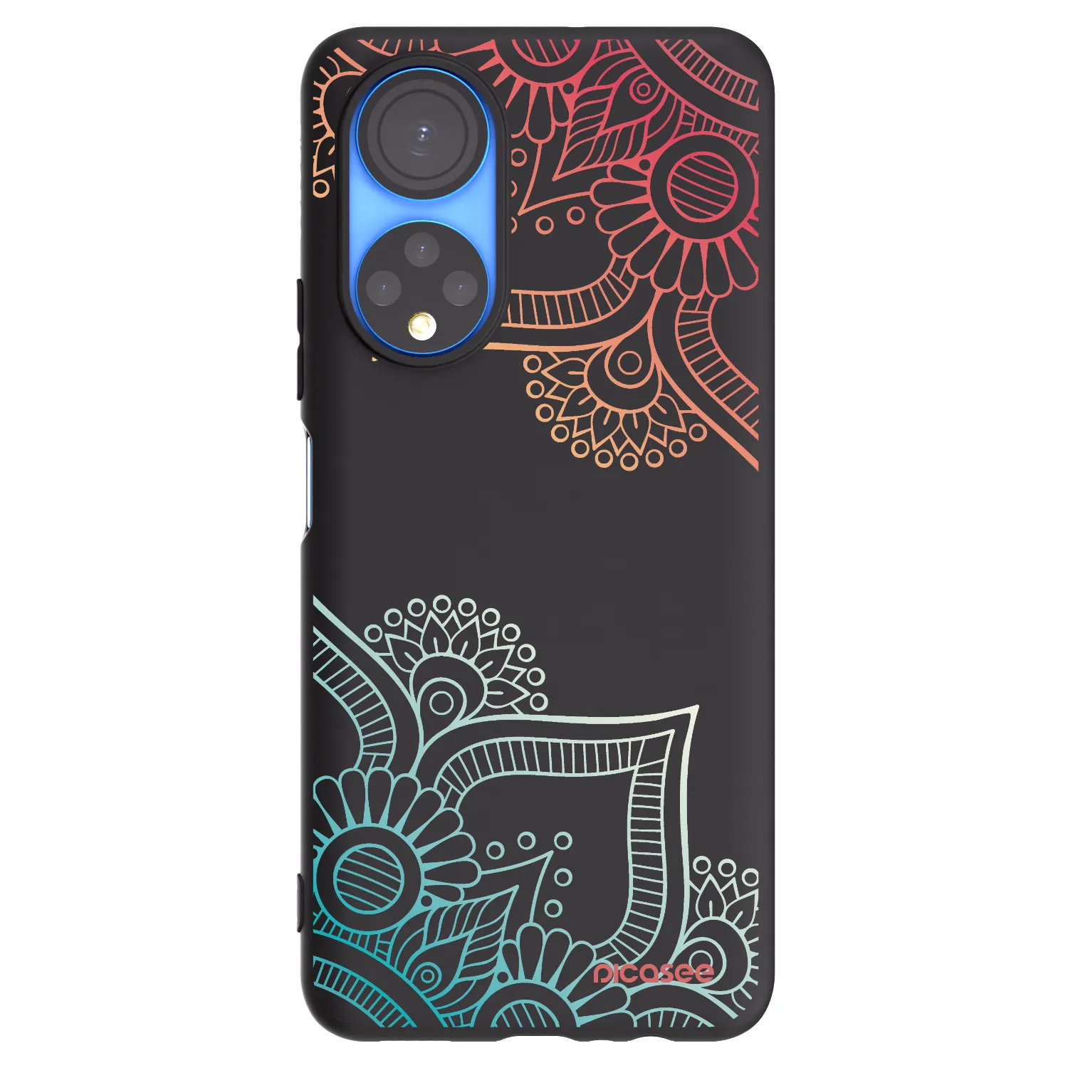 Picasee silikonski črni ovitek za Honor X7 - Flowers pattern