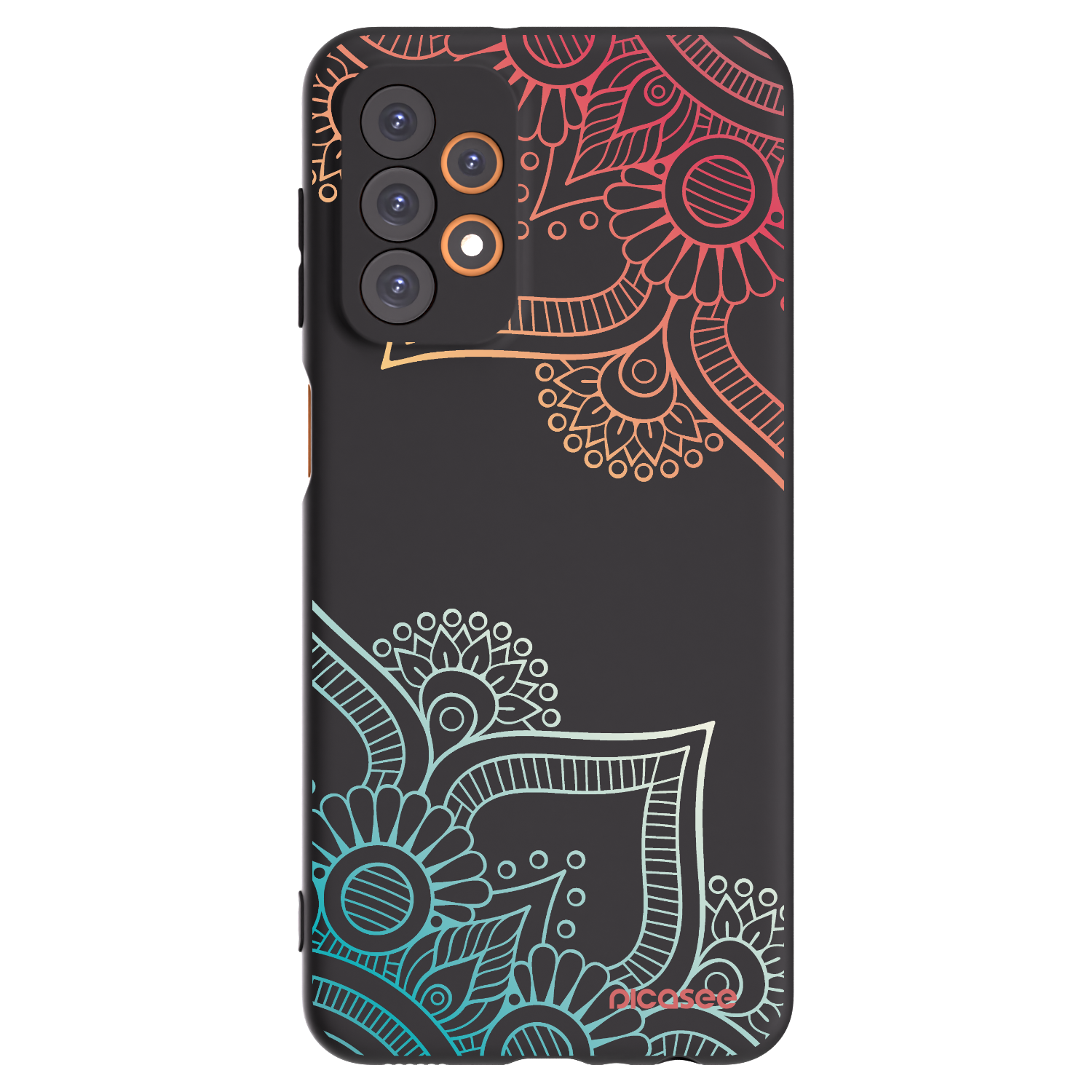 Picasee silikonski črni ovitek za Samsung Galaxy A23 A235F 4G - Flowers pattern