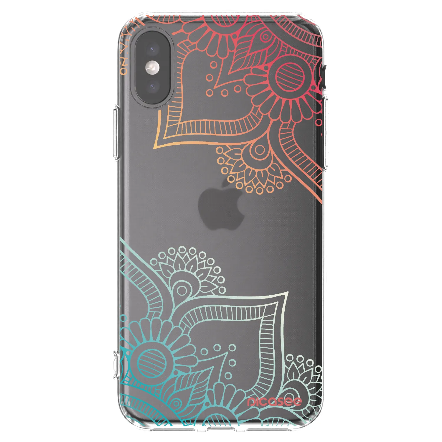 Picasee silikonski prozorni ovitek za Apple iPhone X/XS - Flowers pattern