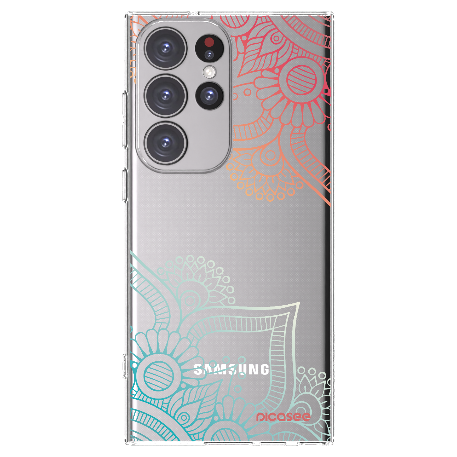 Picasee silikonski prozorni ovitek za Samsung Galaxy S23 Ultra 5G - Flowers pattern