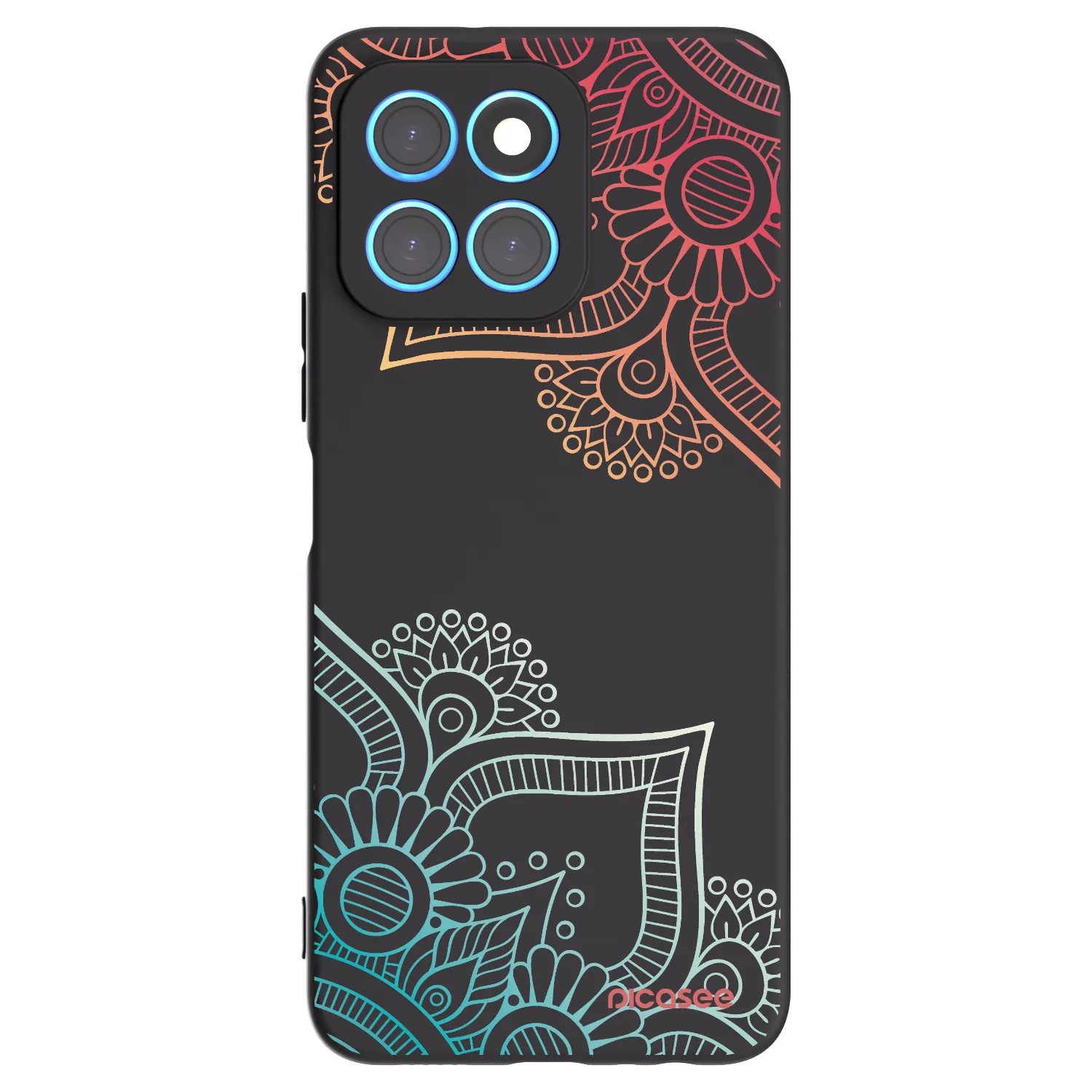 Picasee silikonski črni ovitek za Honor X8 5G - Flowers pattern