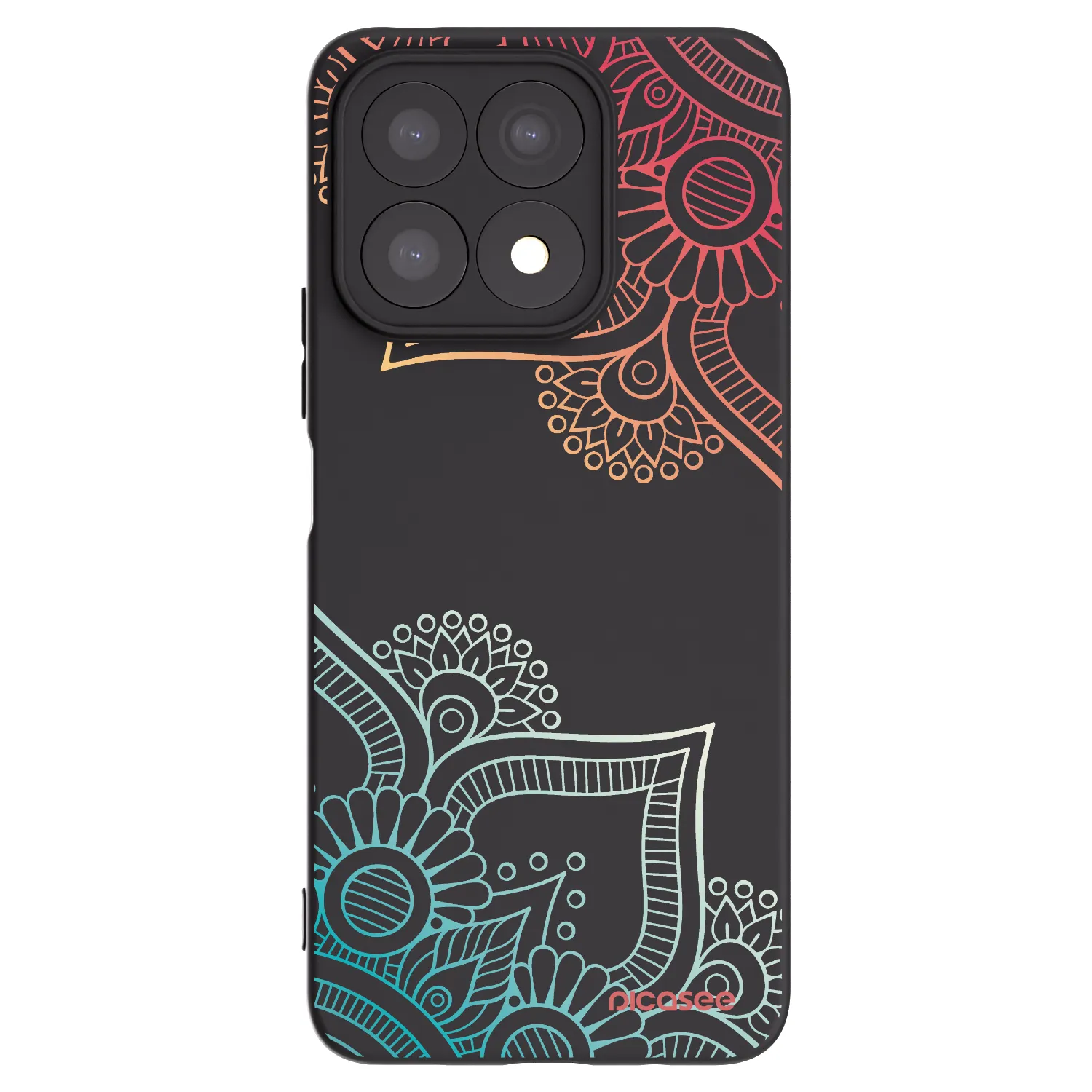 Picasee silikonski črni ovitek za Honor X8a - Flowers pattern