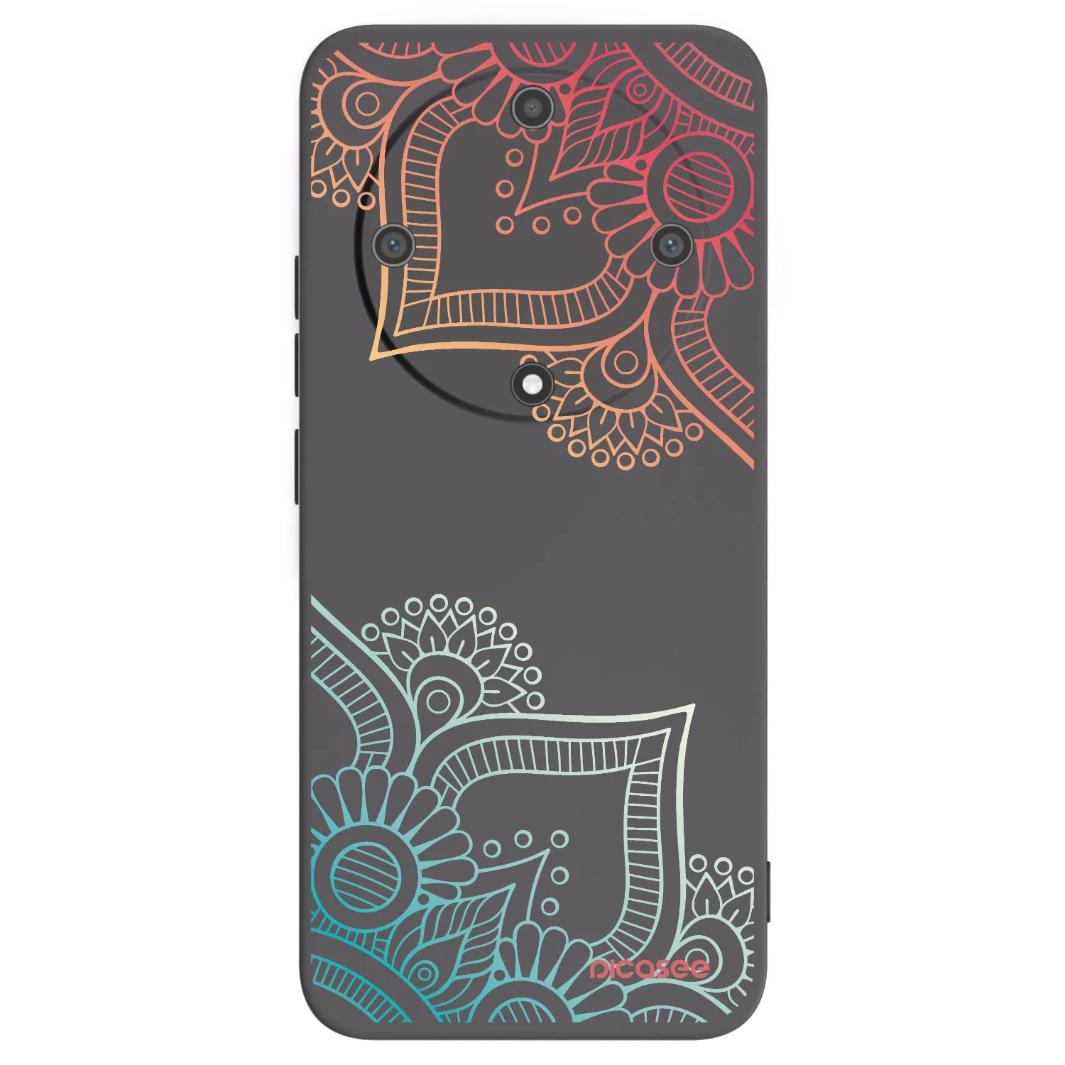 Picasee silikonski črni ovitek za Honor Magic5 Lite 5G - Flowers pattern
