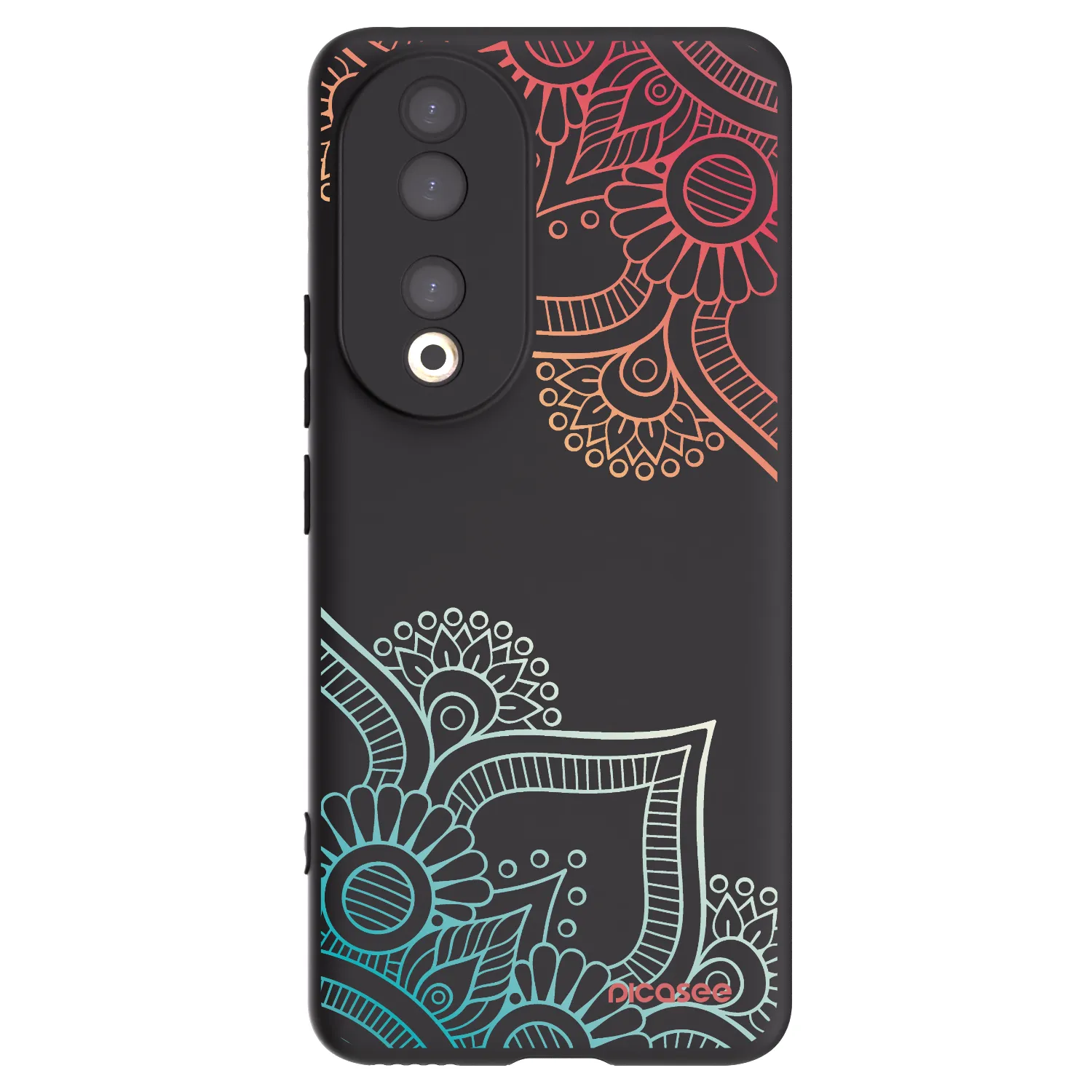 Picasee silikonski črni ovitek za Honor 90 5G - Flowers pattern