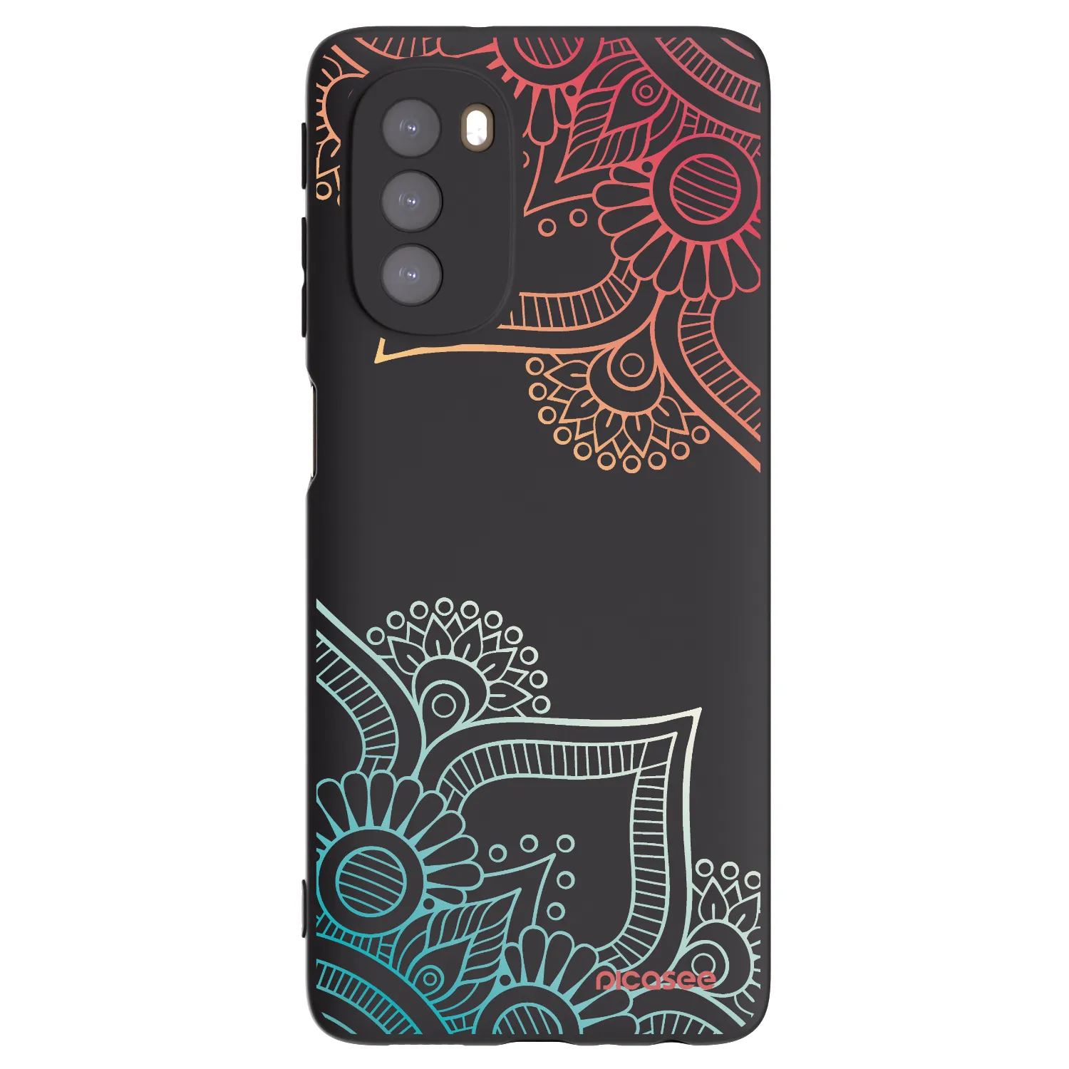 Picasee silikonski črni ovitek za Motorola Moto G51 - Flowers pattern