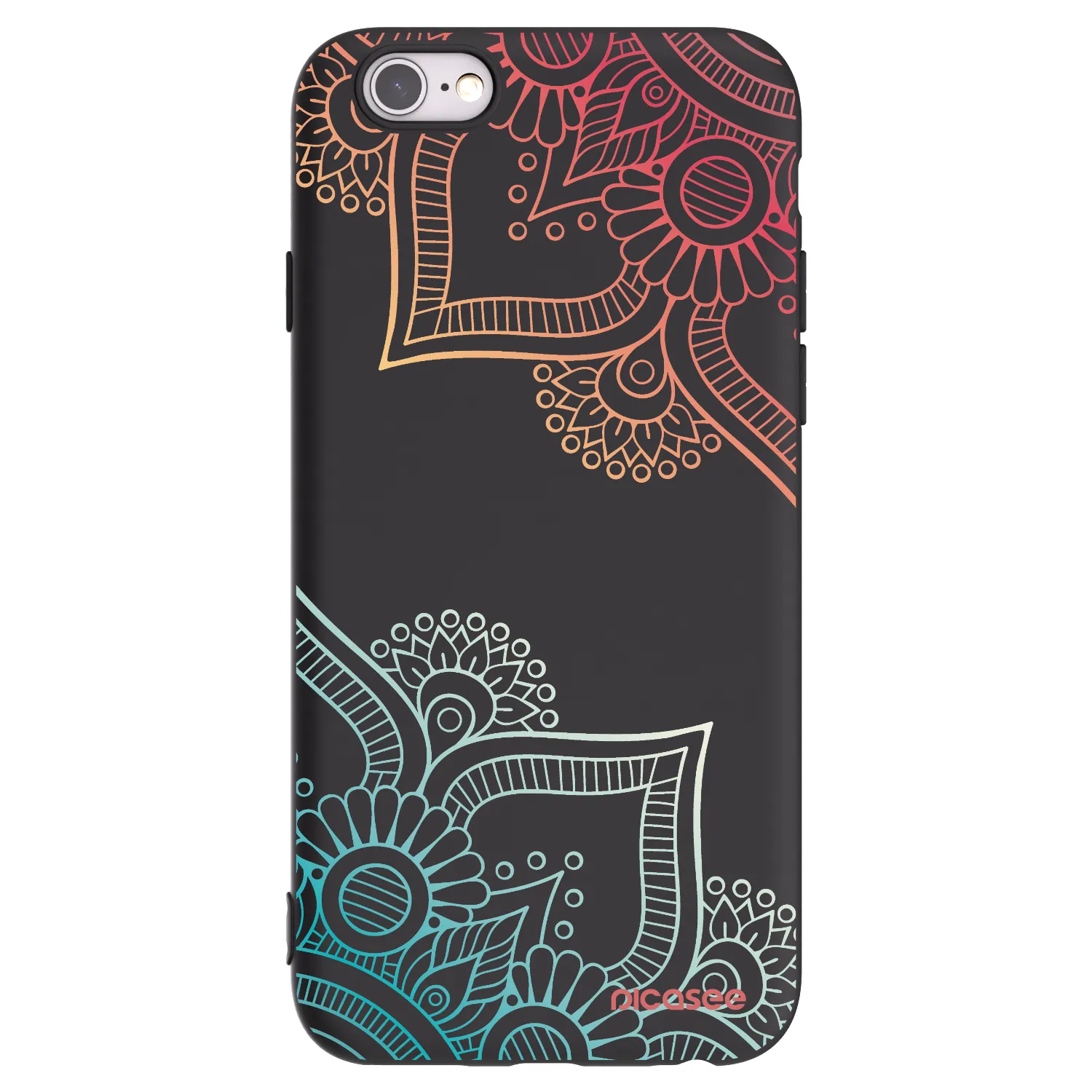 Picasee silikonski črni ovitek za Apple iPhone 6/6S - Flowers pattern