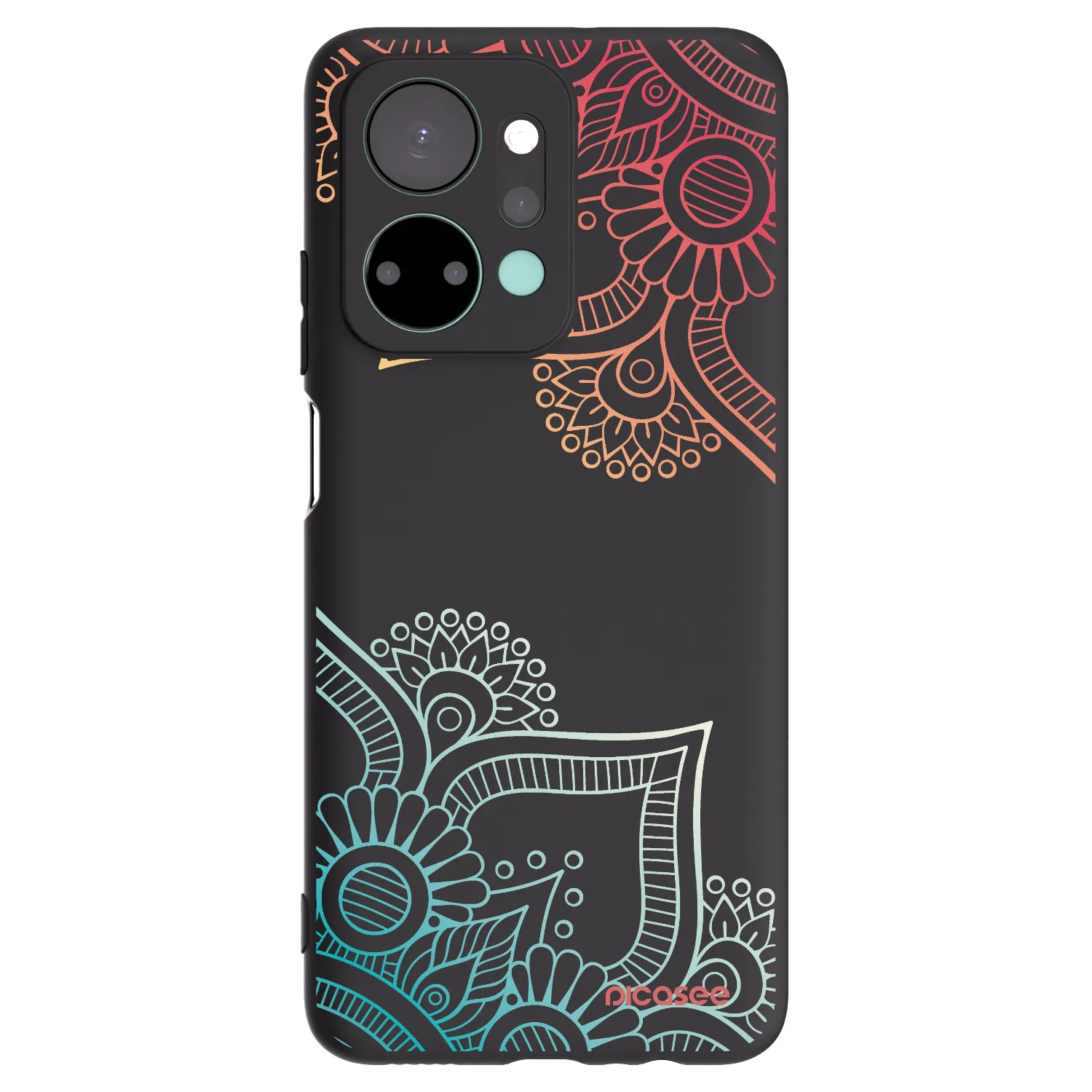 Picasee silikonski črni ovitek za Honor X7a - Flowers pattern