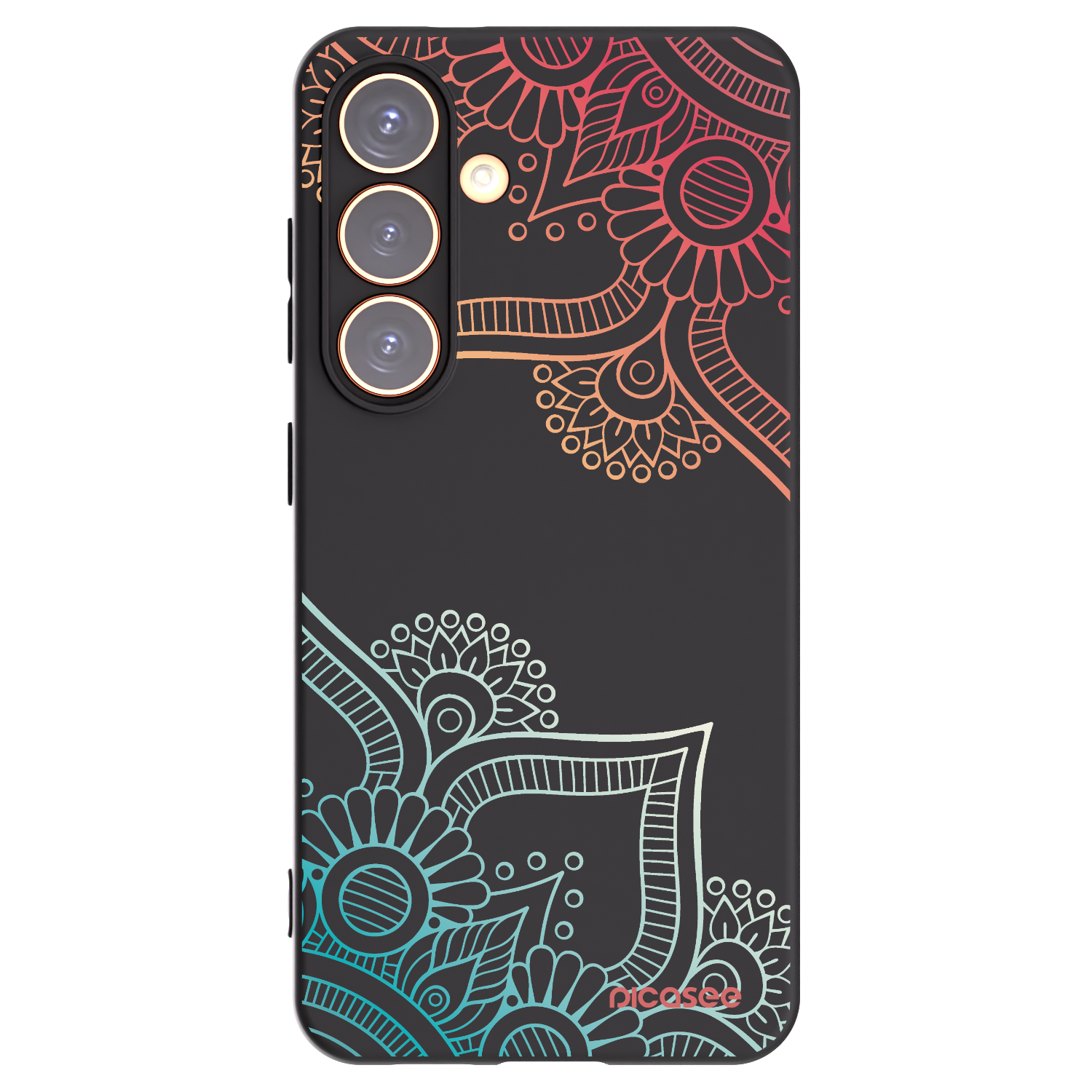 Picasee silikonski črni ovitek za Samsung Galaxy S24 S921B 5G - Flowers pattern