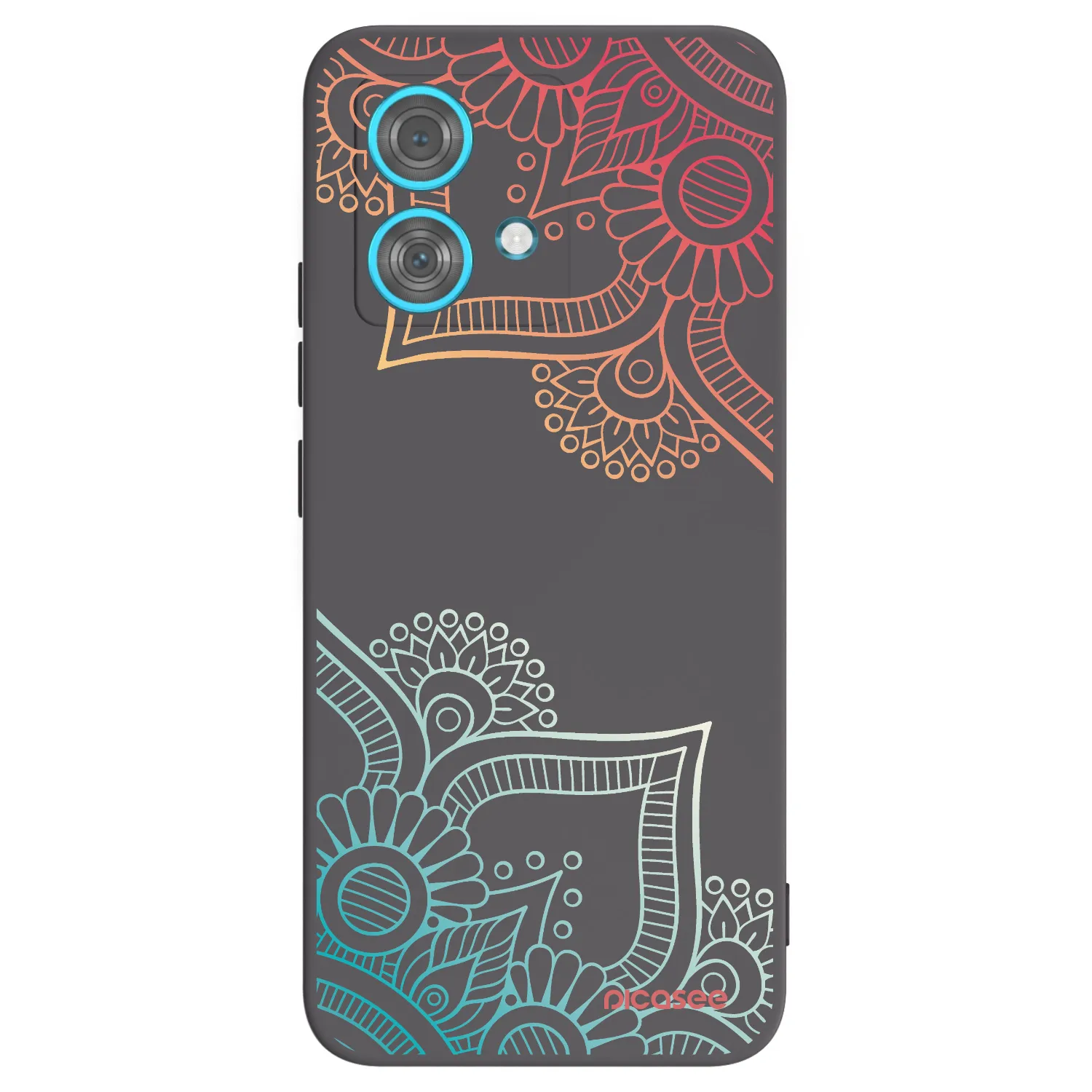 Picasee silikonski črni ovitek za Motorola Edge 40 Neo - Flowers pattern