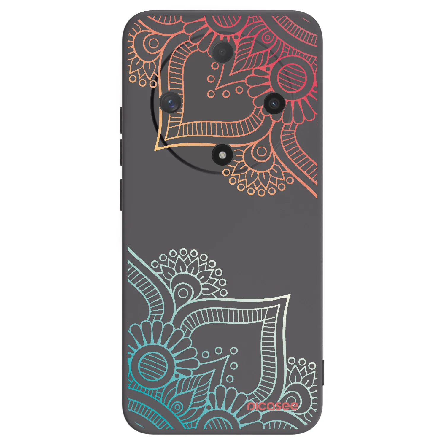 Picasee silikonski črni ovitek za Honor Magic6 Lite 5G - Flowers pattern