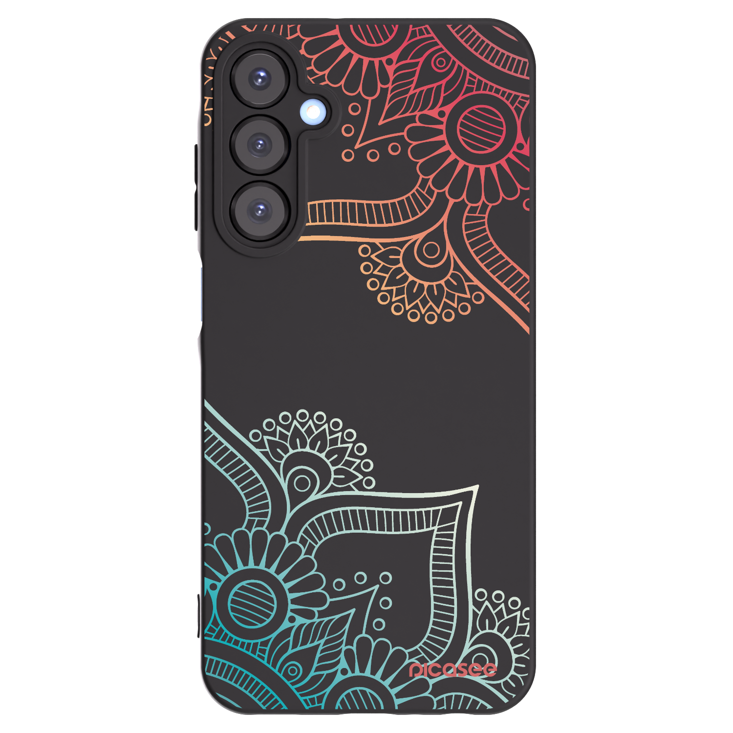 Picasee silikonski črni ovitek za Samsung Galaxy A25 A256B 5G - Flowers pattern