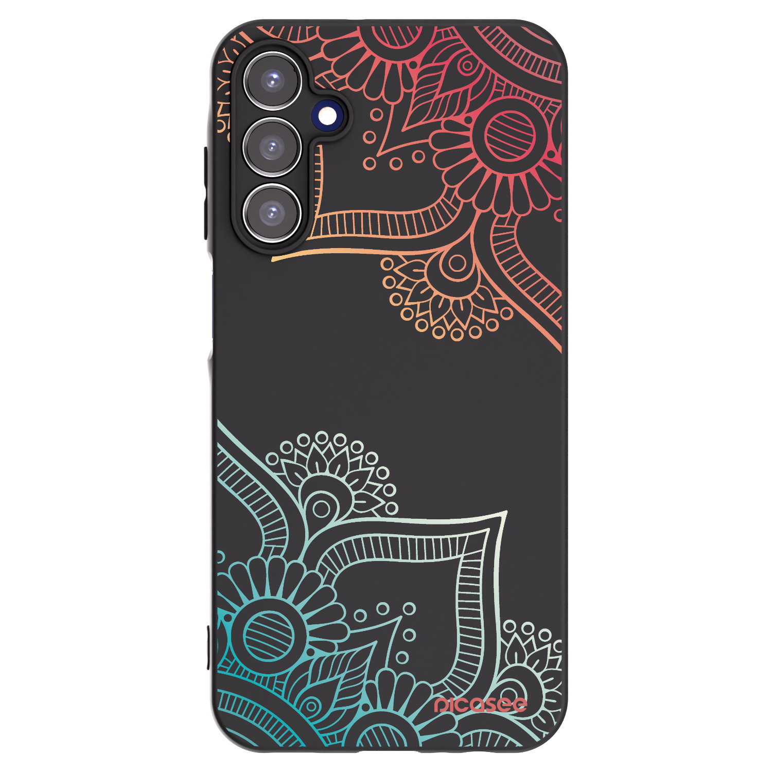 Picasee silikonski črni ovitek za Samsung Galaxy A15 A156B 5G - Flowers pattern