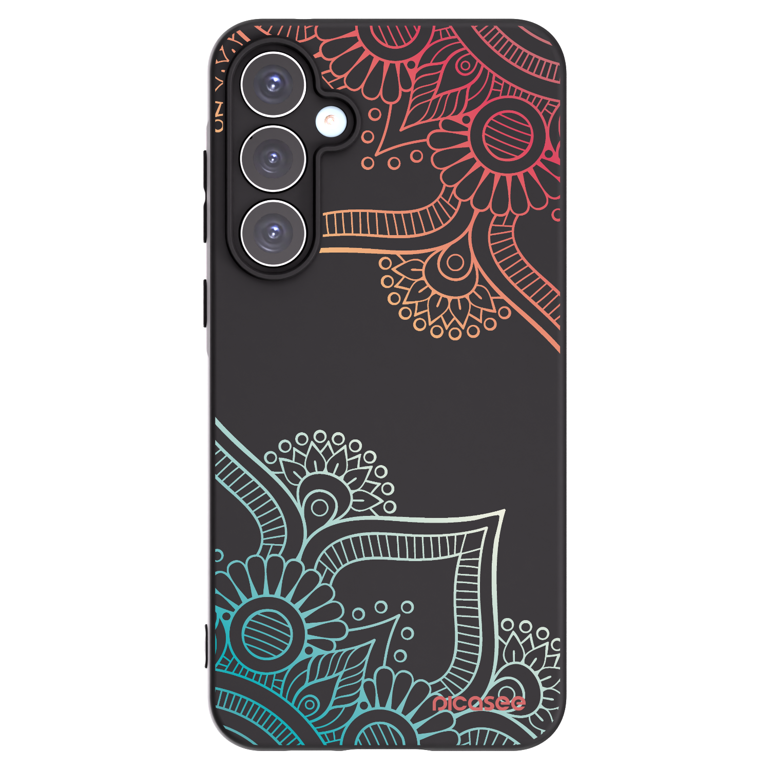 Picasee silikonski črni ovitek za Samsung Galaxy A55 5G A556B - Flowers pattern