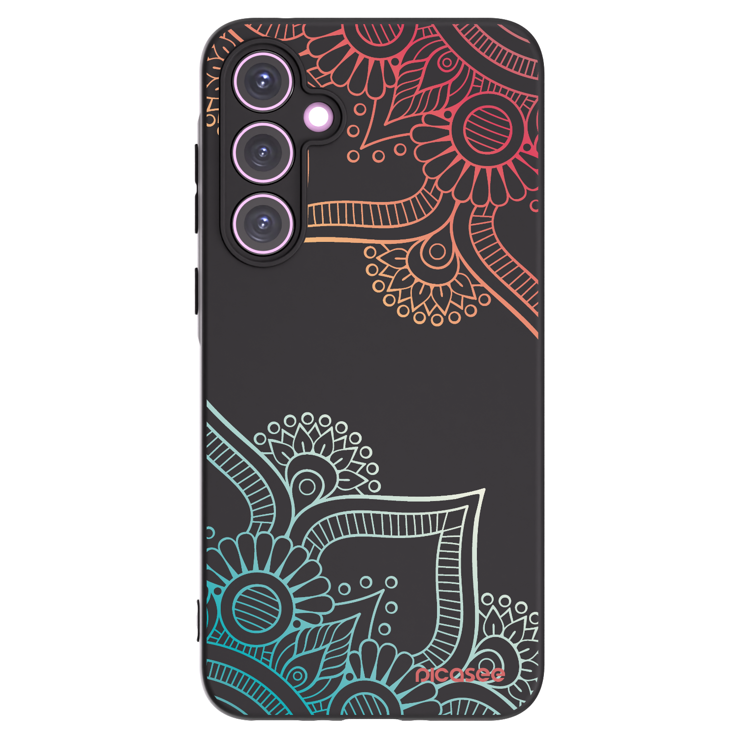 Picasee silikonski črni ovitek za Samsung Galaxy A35 5G A356B - Flowers pattern