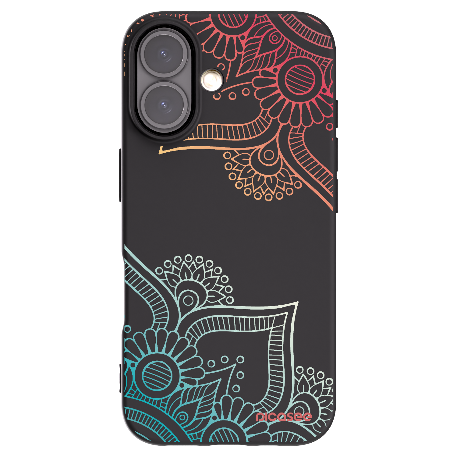 Picasee silikonski črni ovitek za Apple iPhone 16 - Flowers pattern