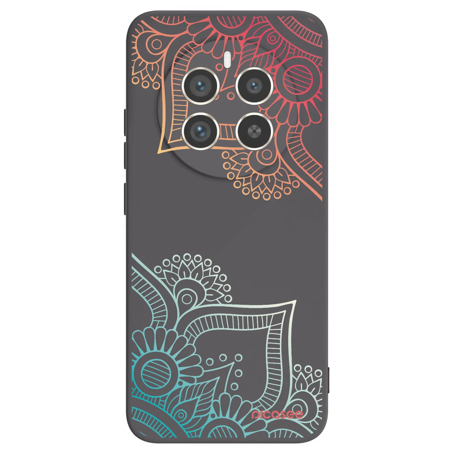 Picasee silikonski črni ovitek za Realme 12 Pro 5G - Flowers pattern