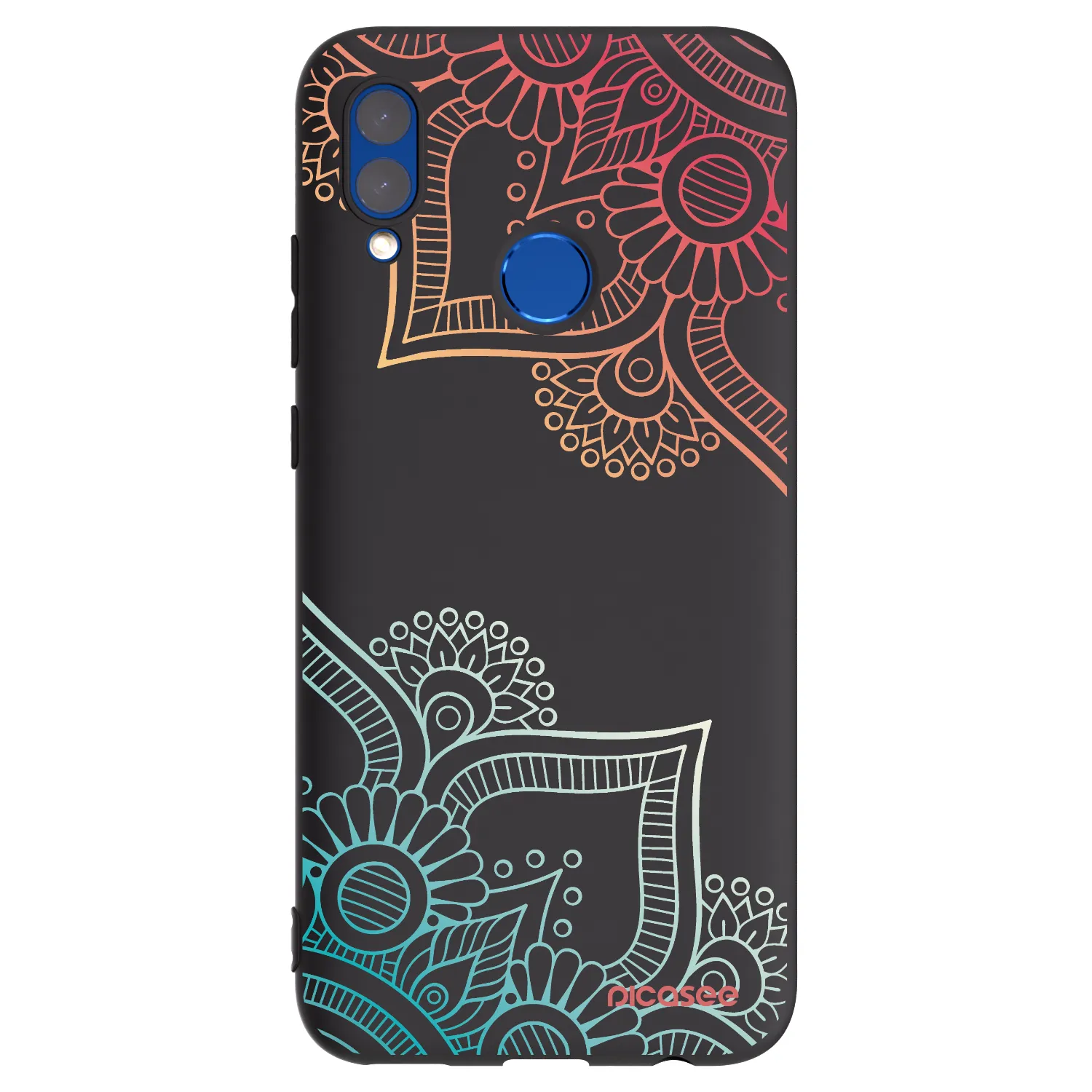 Picasee silikonski črni ovitek za Huawei P Smart 2019 - Flowers pattern