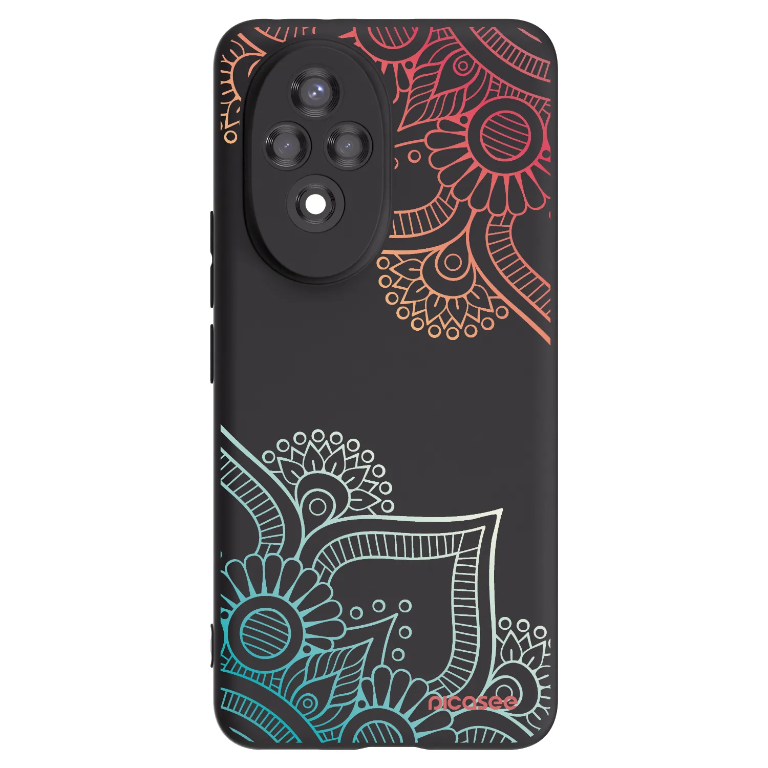 Picasee silikonski črni ovitek za Honor 200 Pro 5G - Flowers pattern