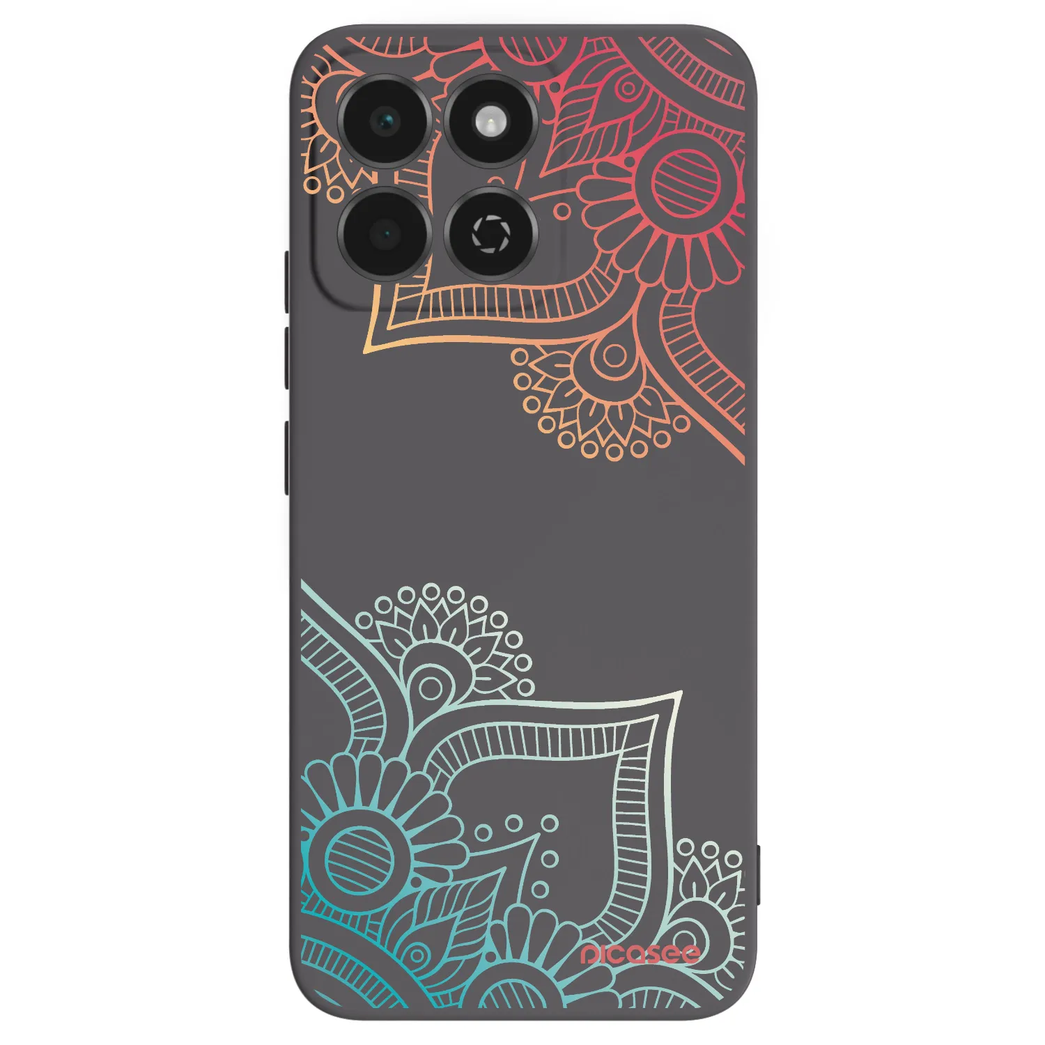 Picasee silikonski črni ovitek za Honor 200 Smart 5G - Flowers pattern