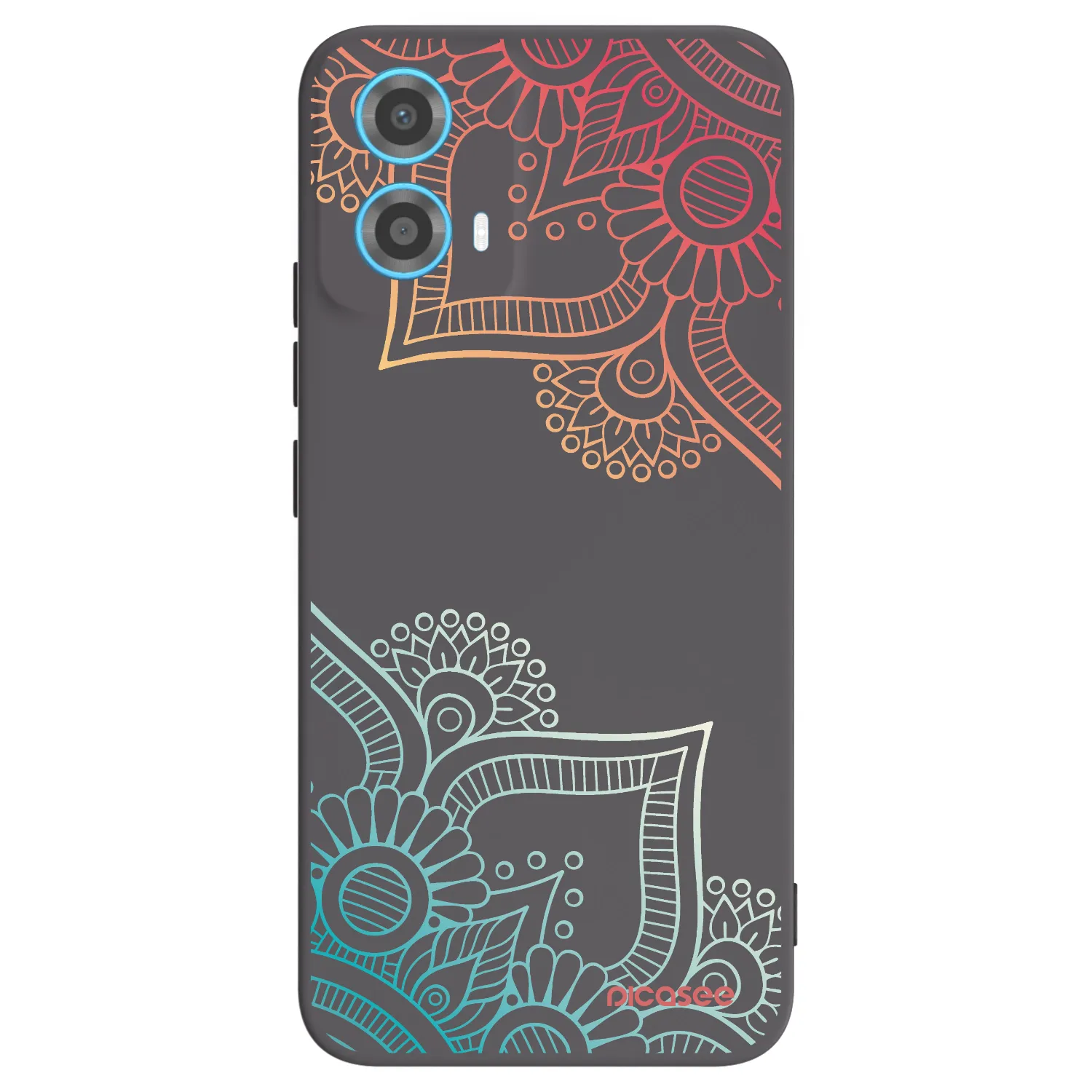 Picasee silikonski črni ovitek za Motorola Moto G34 5G - Flowers pattern