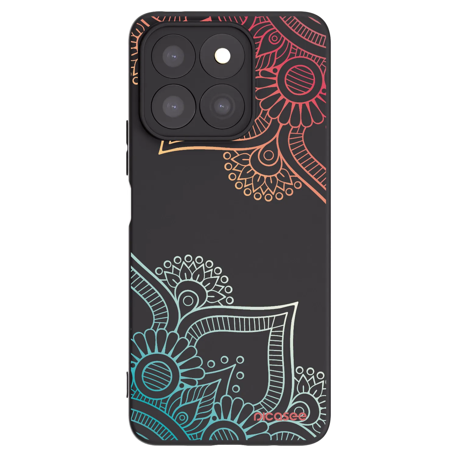 Picasee silikonski črni ovitek za Honor X8c - Flowers pattern