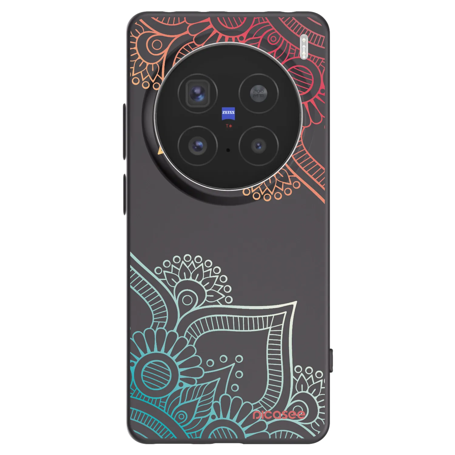 Picasee silikonski črni ovitek za Vivo X200 Pro - Flowers pattern