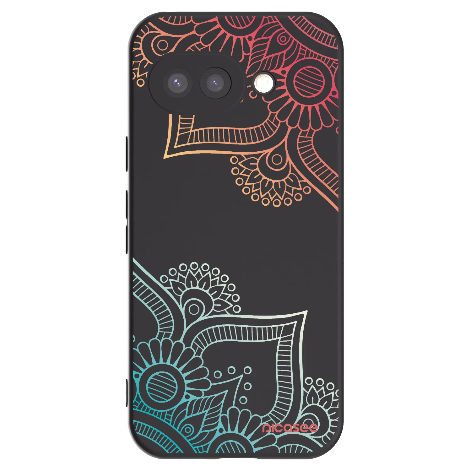 Picasee silikonski črni ovitek za Google Pixel 9a - Flowers pattern