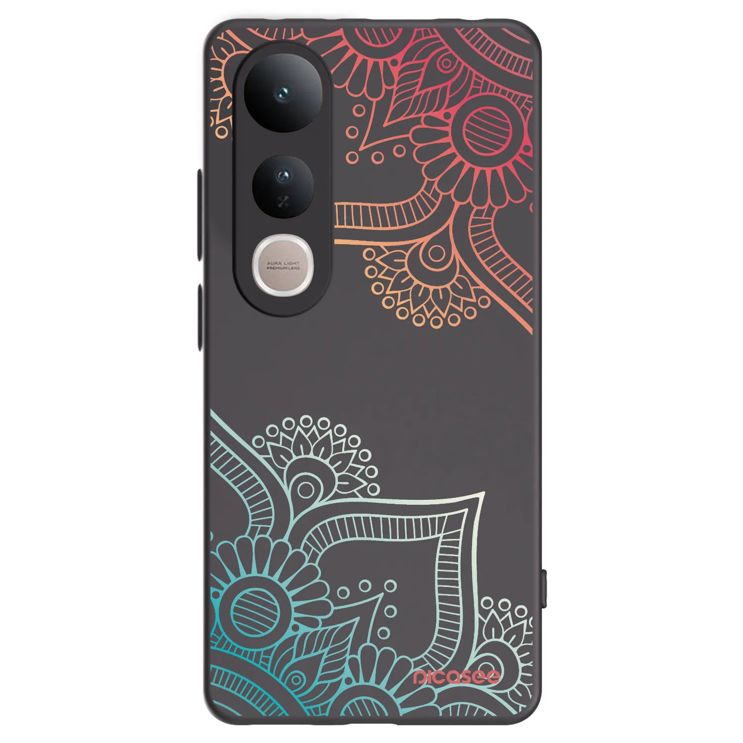 Picasee silikonski črni ovitek za Vivo V50 Lite 5G - Flowers pattern